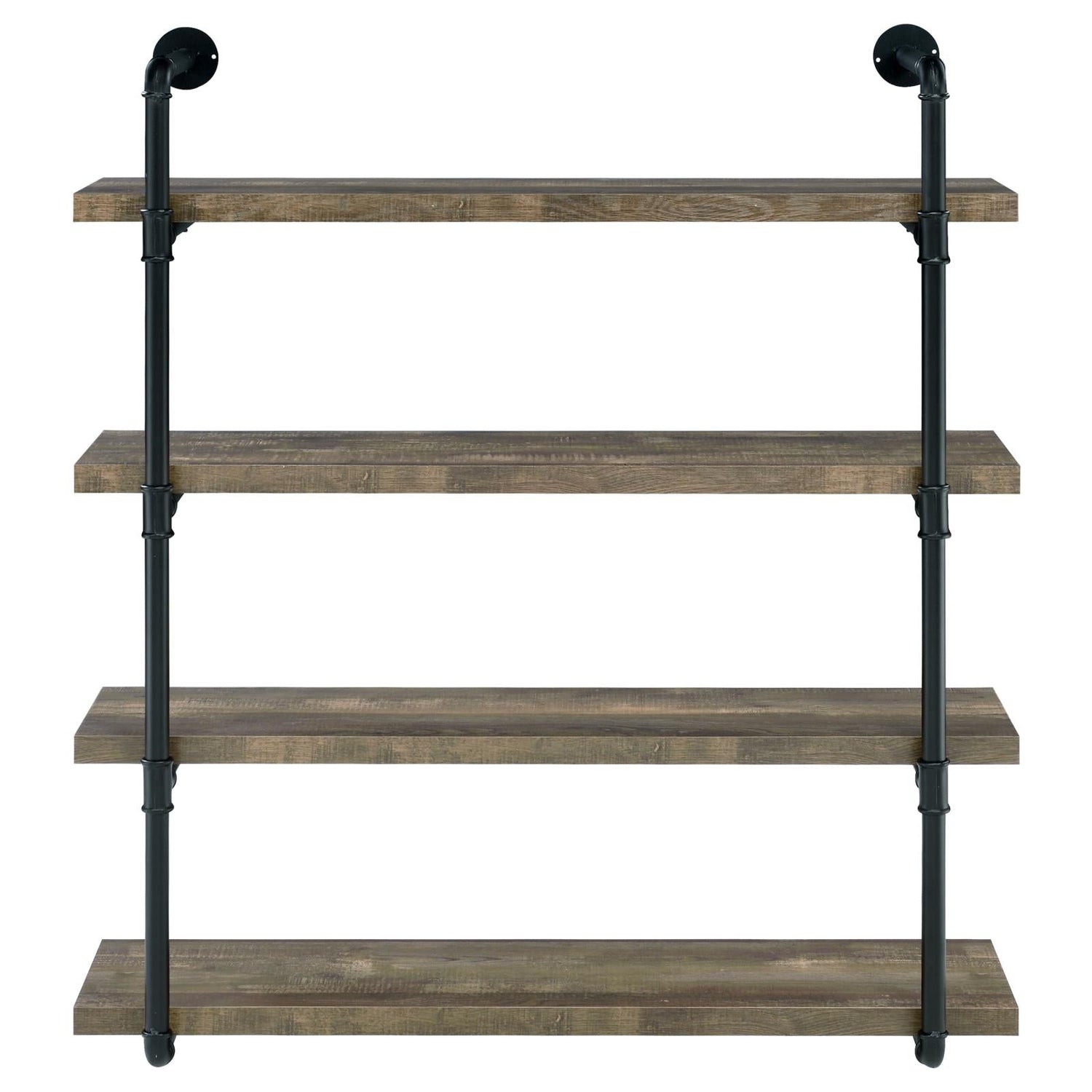 Elmcrest 40-inch Wall Shelf Black/Rustic Oak - 804417 - Bien Home Furniture & Electronics