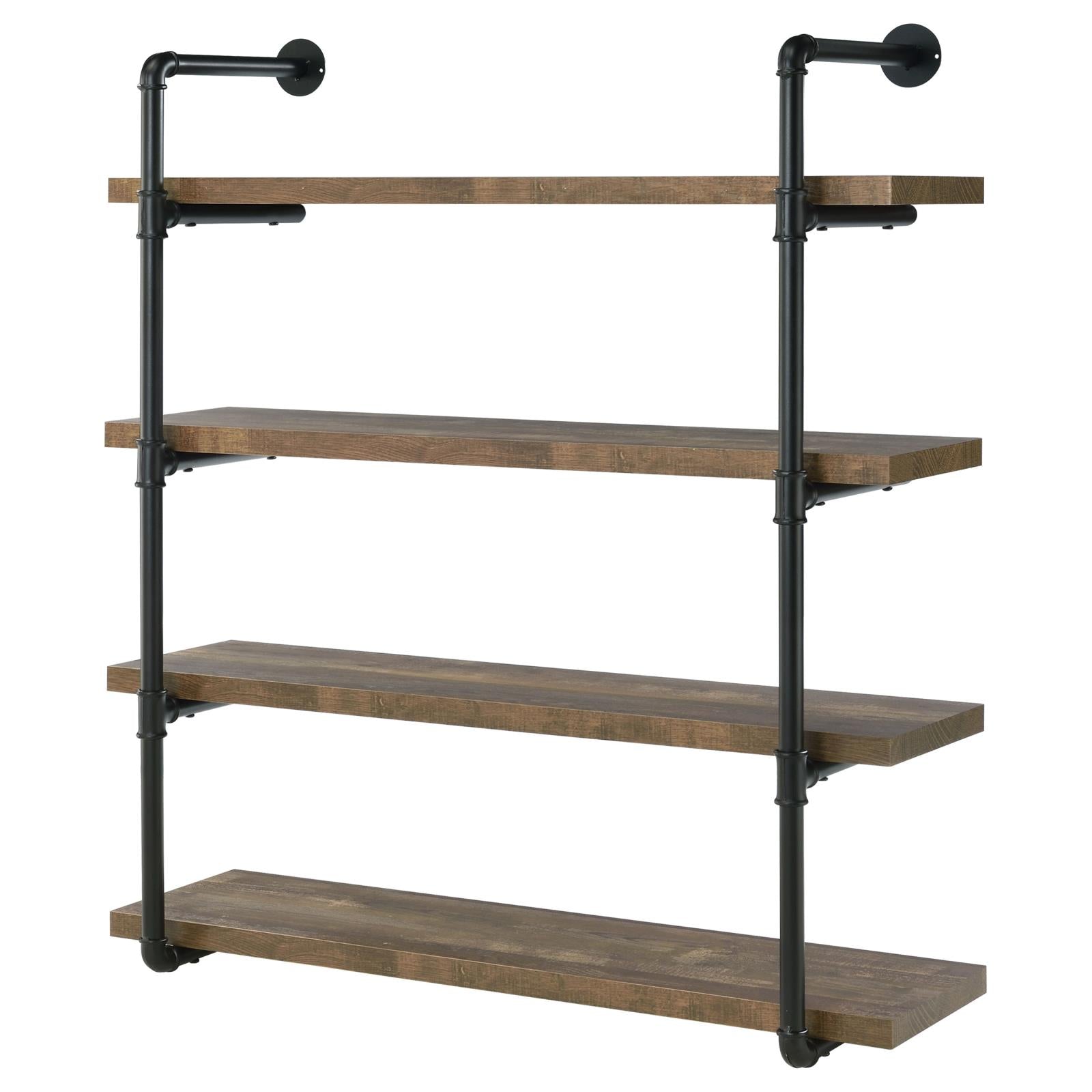 Elmcrest 40-inch Wall Shelf Black/Rustic Oak - 804417 - Bien Home Furniture &amp; Electronics