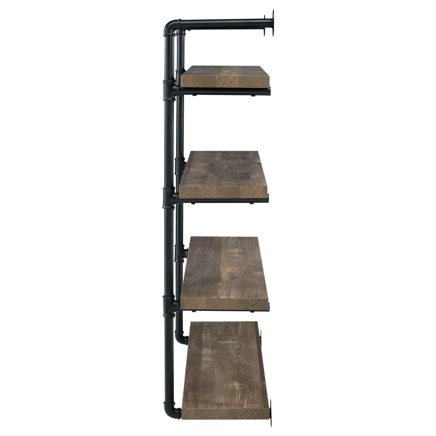 Elmcrest 40-inch Wall Shelf Black/Rustic Oak - 804417 - Bien Home Furniture & Electronics