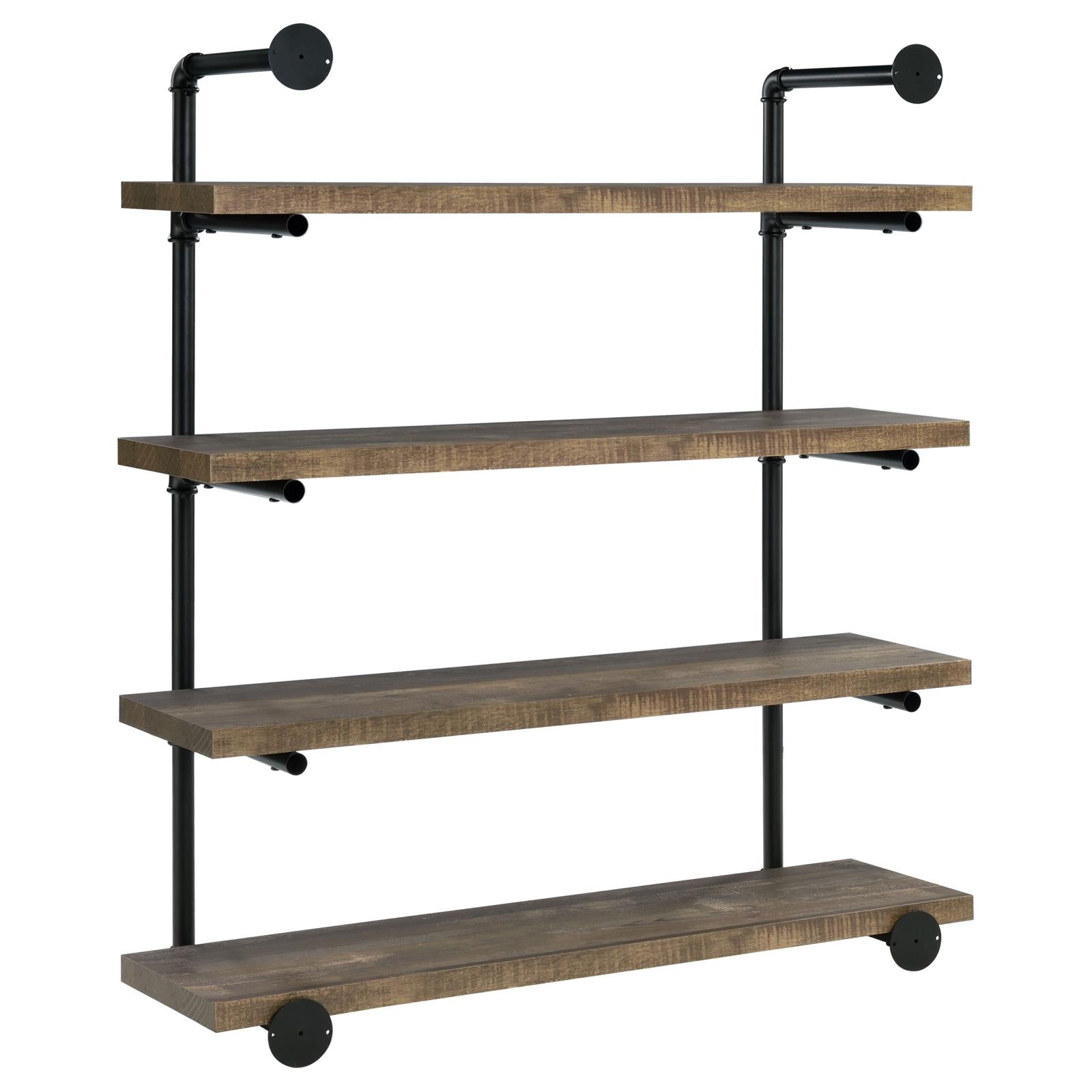 Elmcrest 40-inch Wall Shelf Black/Rustic Oak - 804417 - Bien Home Furniture &amp; Electronics