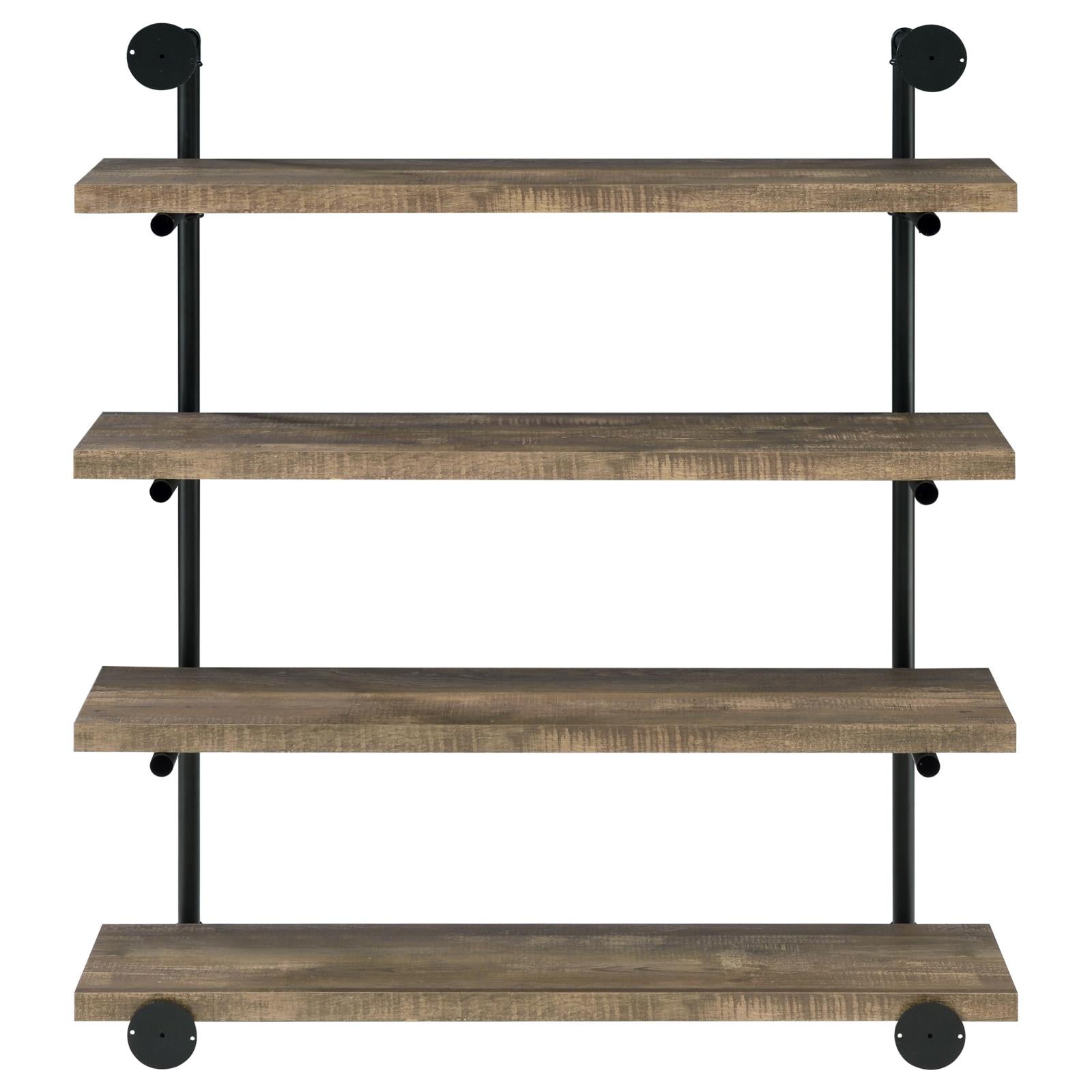 Elmcrest 40-inch Wall Shelf Black/Rustic Oak - 804417 - Bien Home Furniture &amp; Electronics