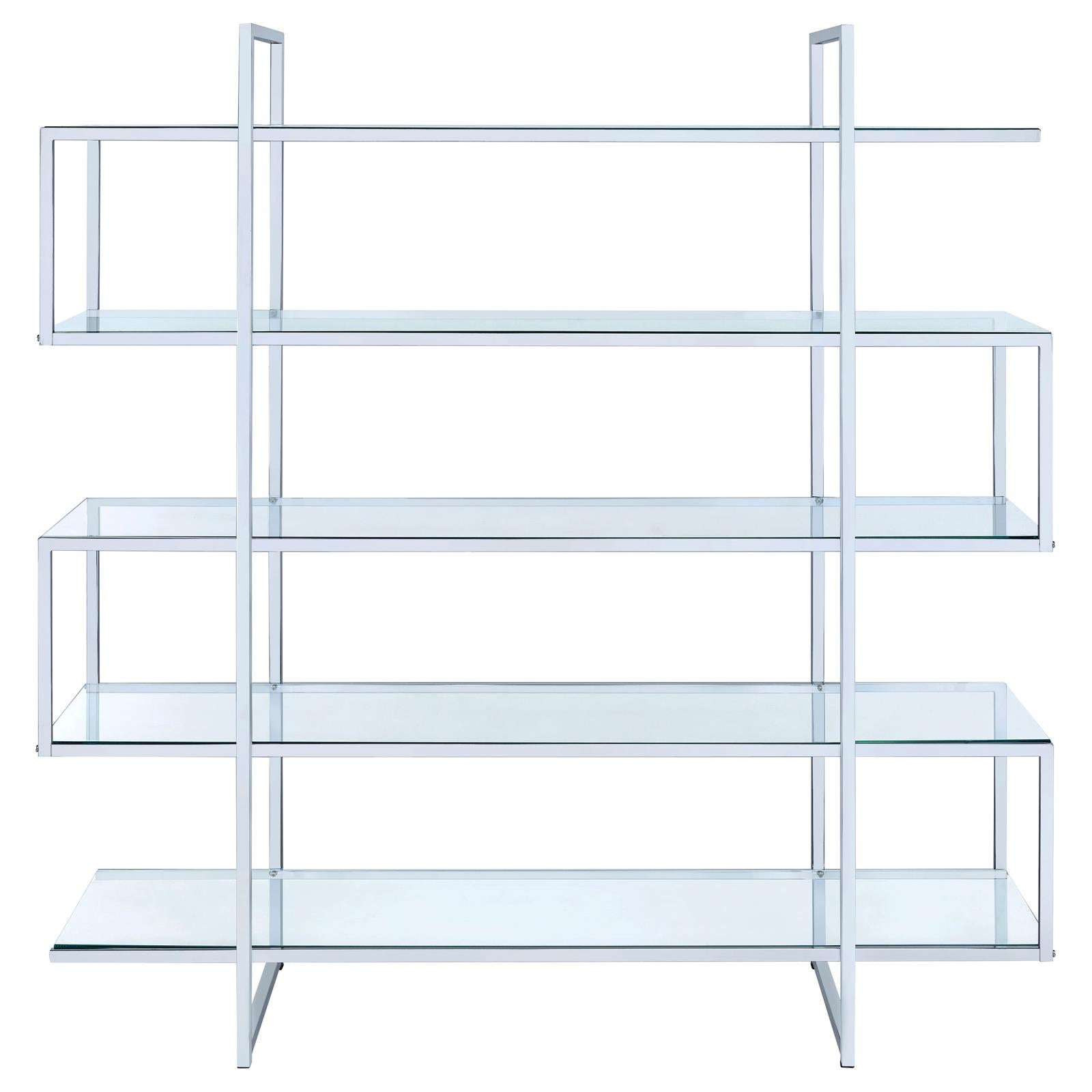 Elmer Clear/Chrome 5-Shelf Bookcase - 801304 - Bien Home Furniture &amp; Electronics