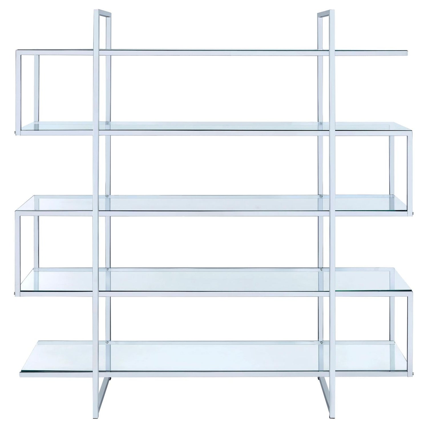 Elmer Clear/Chrome 5-Shelf Bookcase - 801304 - Bien Home Furniture & Electronics