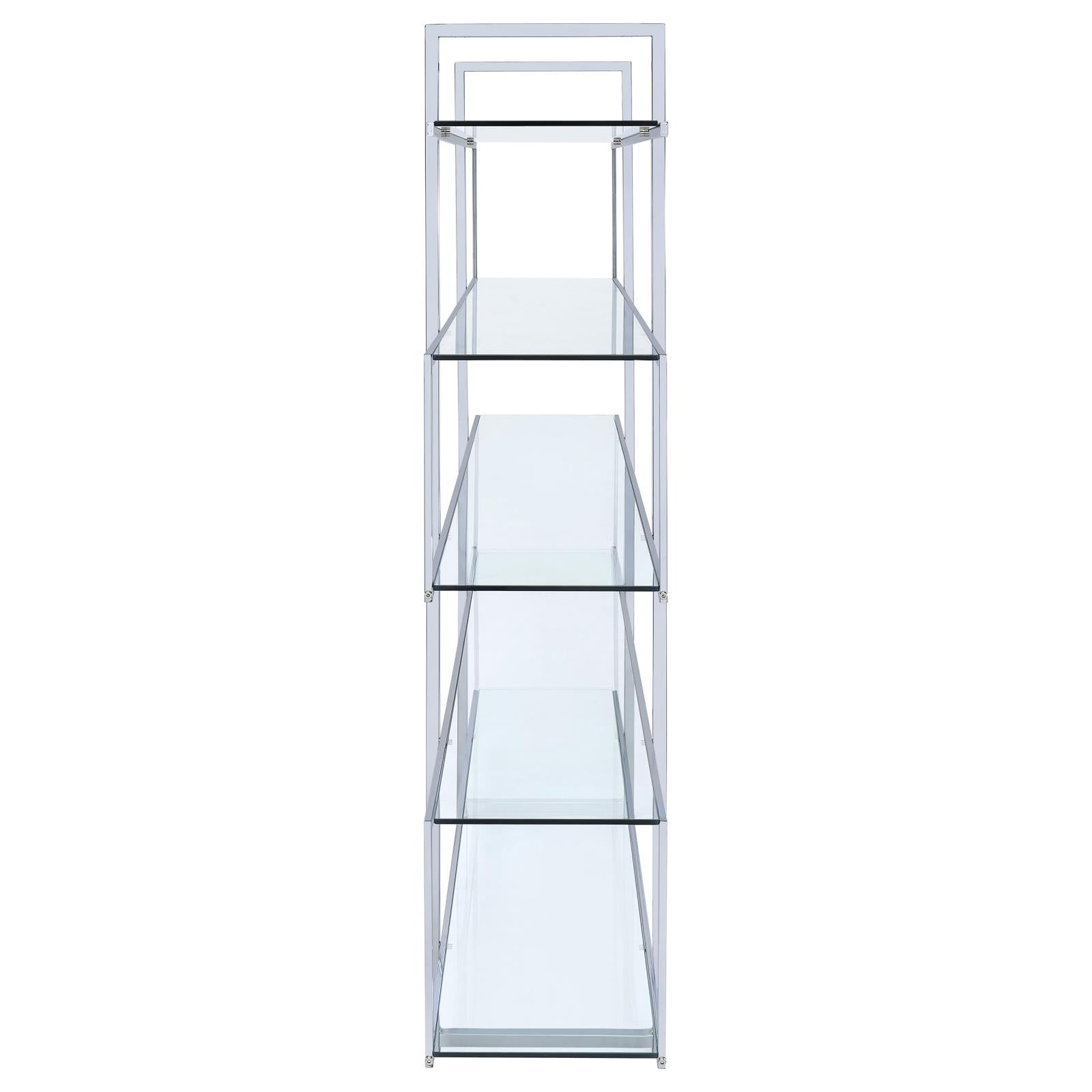 Elmer Clear/Chrome 5-Shelf Bookcase - 801304 - Bien Home Furniture &amp; Electronics