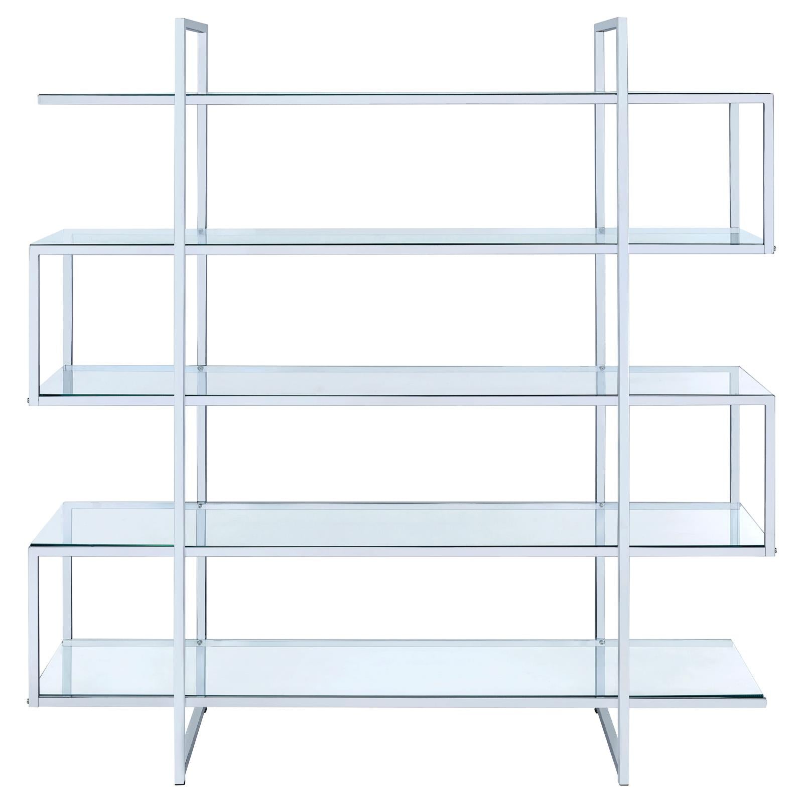 Elmer Clear/Chrome 5-Shelf Bookcase - 801304 - Bien Home Furniture & Electronics
