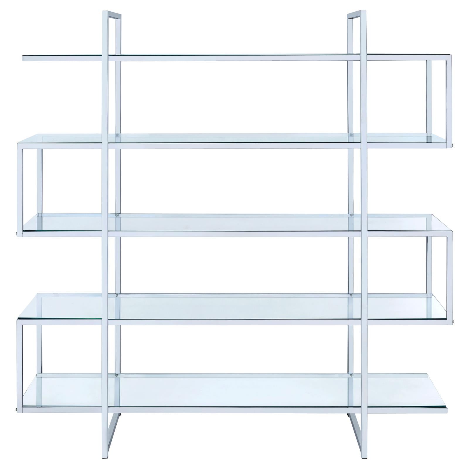 Elmer Clear/Chrome 5-Shelf Bookcase - 801304 - Bien Home Furniture &amp; Electronics