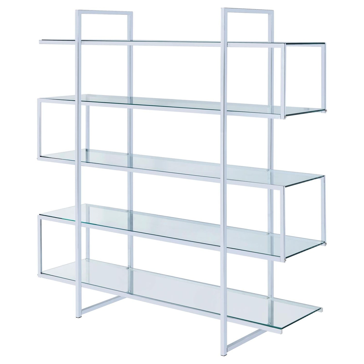 Elmer Clear/Chrome 5-Shelf Bookcase - 801304 - Bien Home Furniture & Electronics
