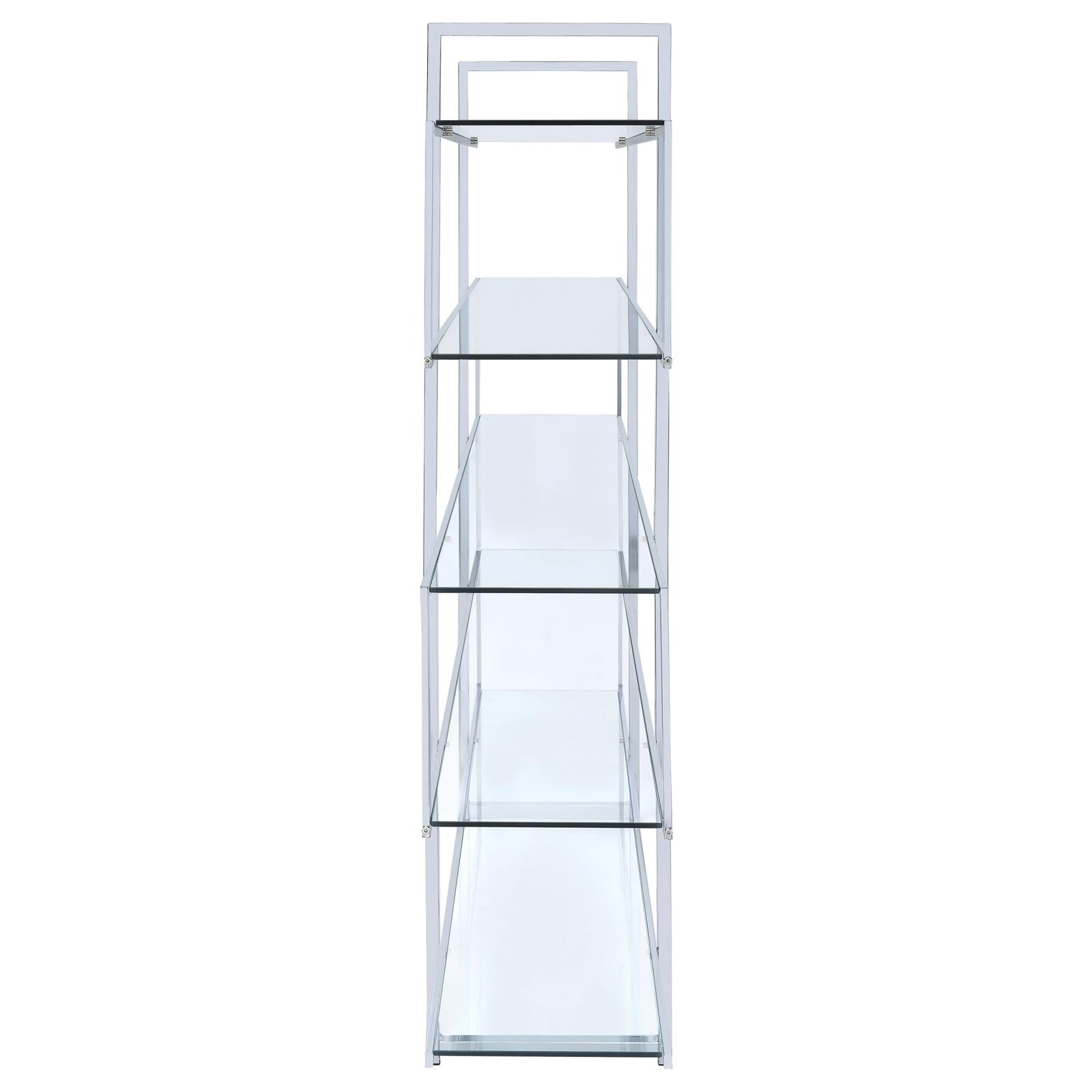 Elmer Clear/Chrome 5-Shelf Bookcase - 801304 - Bien Home Furniture &amp; Electronics