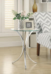 Eloise Chrome Round Accent Table with Curved Legs - 902869 - Bien Home Furniture & Electronics