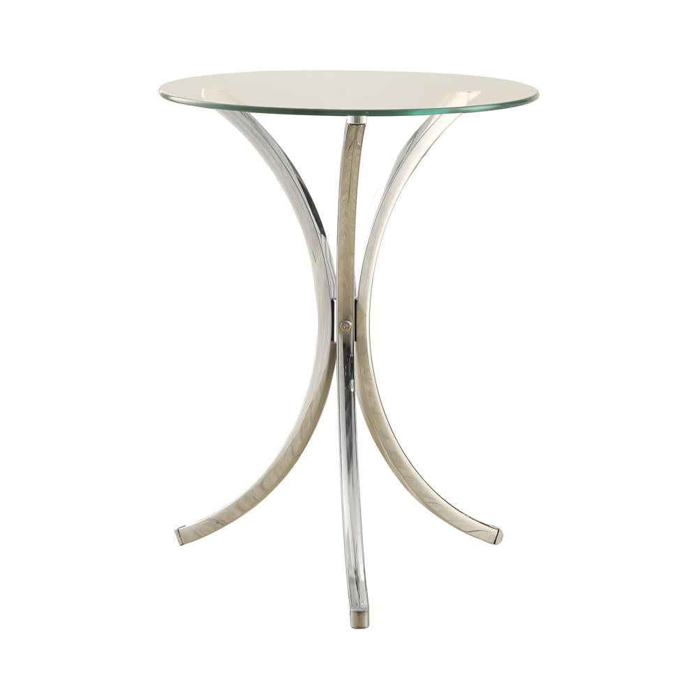 Eloise Chrome Round Accent Table with Curved Legs - 902869 - Bien Home Furniture & Electronics
