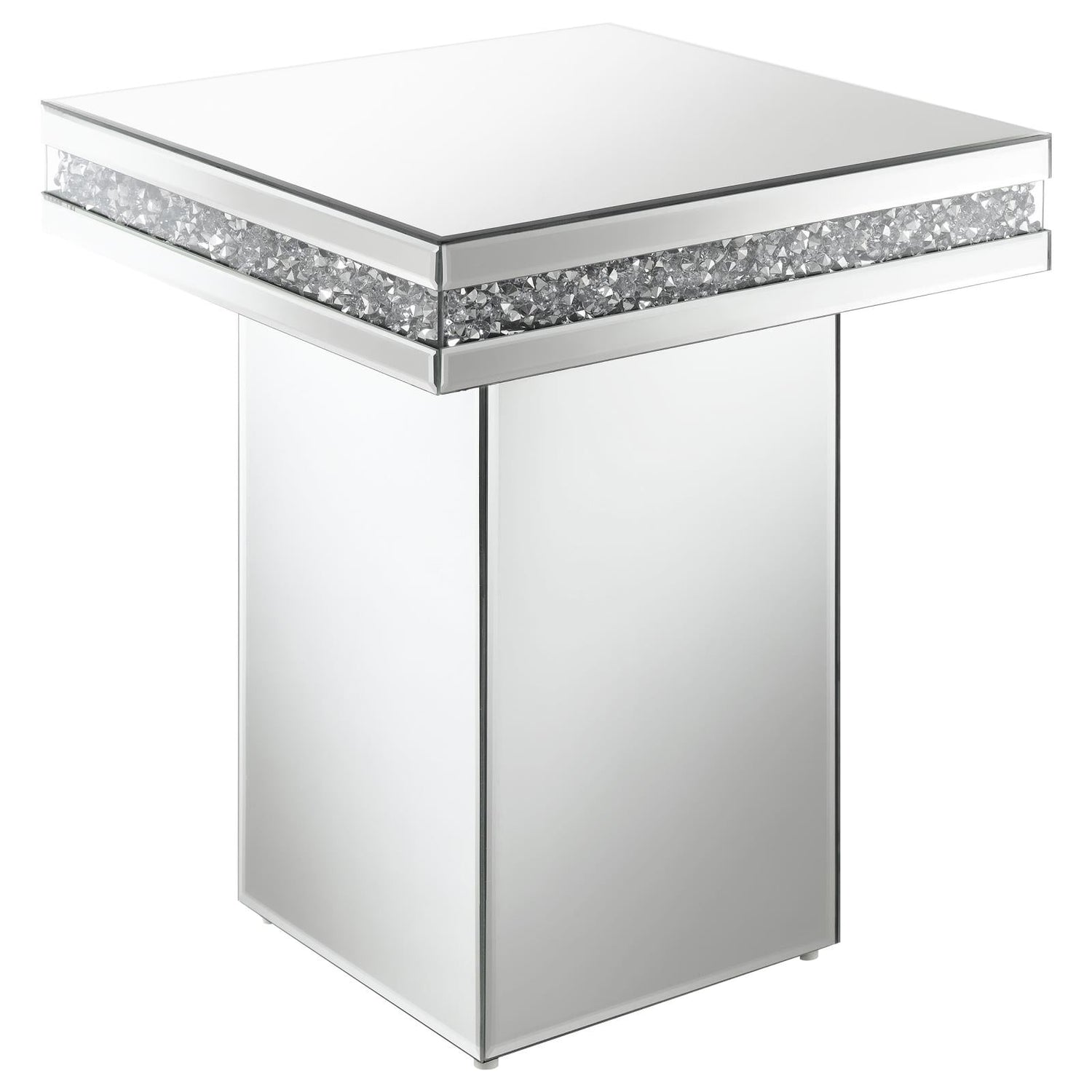 Elora Mirror Pedestal Square Top Accent Table - 936137 - Bien Home Furniture & Electronics