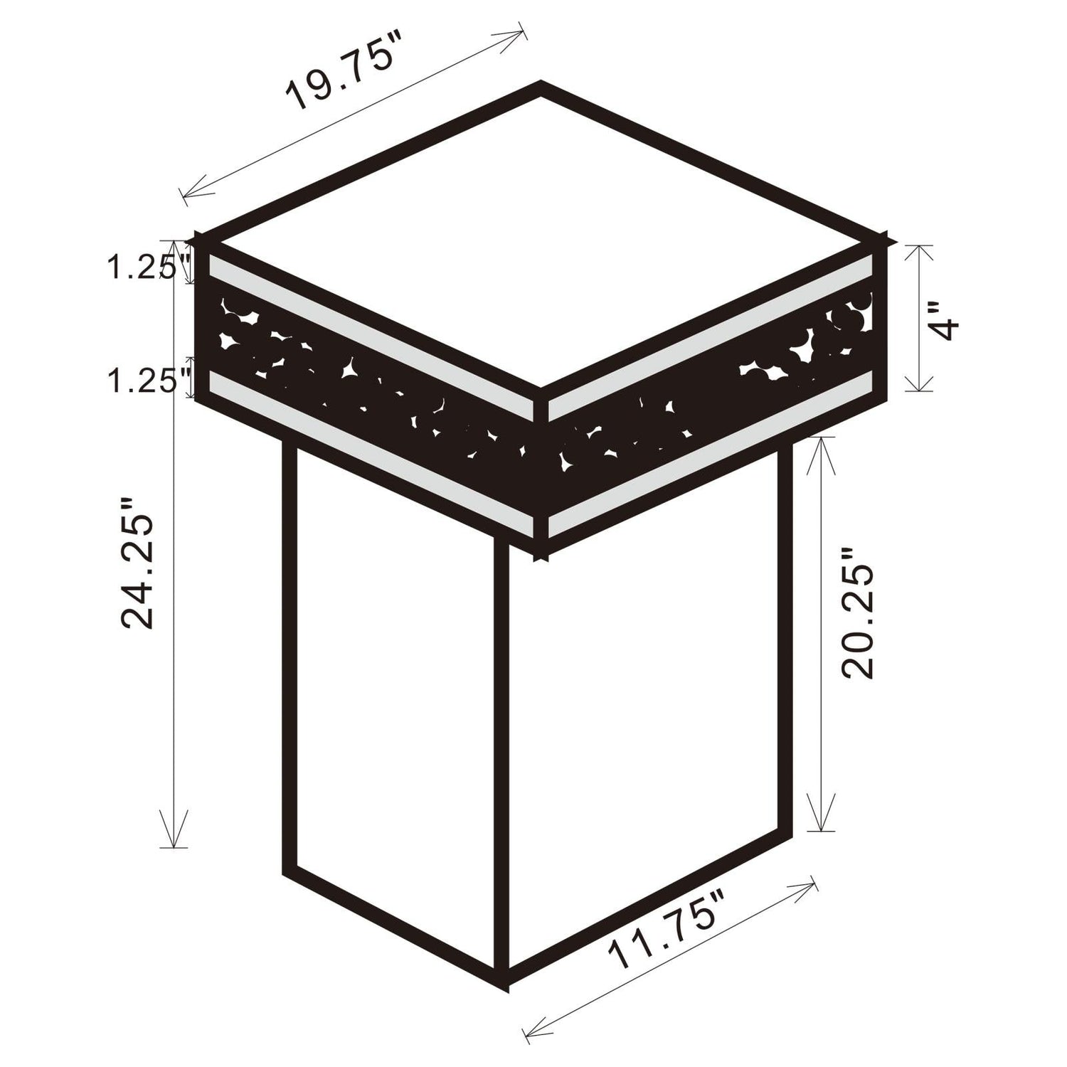 Elora Mirror Pedestal Square Top Accent Table - 936137 - Bien Home Furniture & Electronics