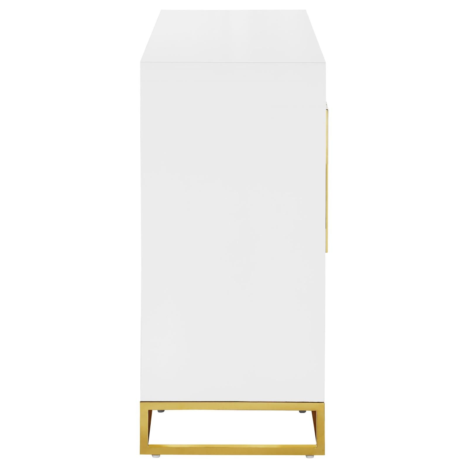 Elsa White/Gold 2-Door Accent Cabinet with Adjustable Shelves - 959594 - Bien Home Furniture & Electronics
