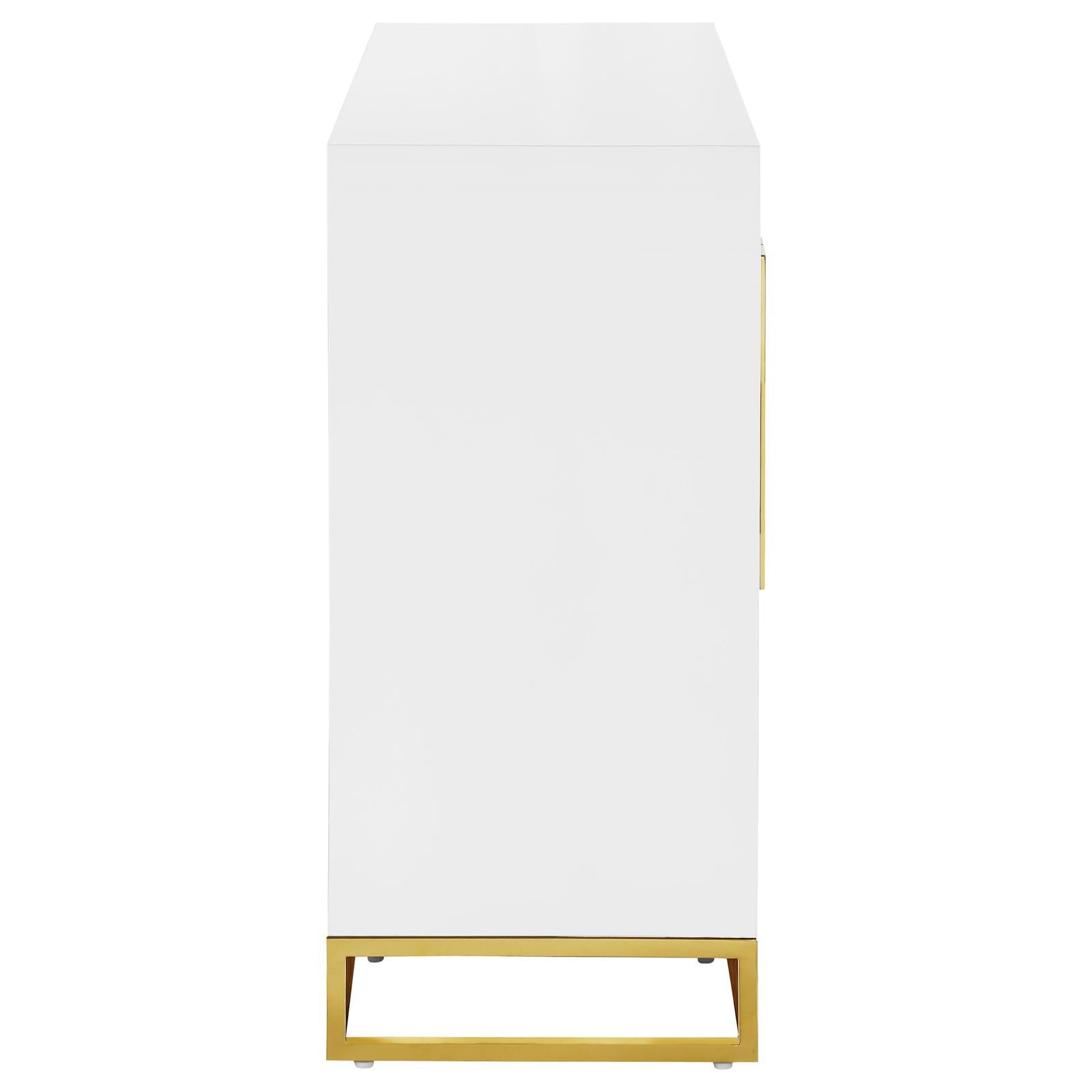 Elsa White/Gold 2-Door Accent Cabinet with Adjustable Shelves - 959594 - Bien Home Furniture &amp; Electronics