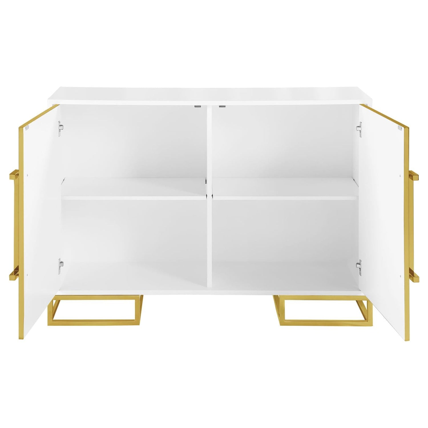 Elsa White/Gold 2-Door Accent Cabinet with Adjustable Shelves - 959594 - Bien Home Furniture & Electronics