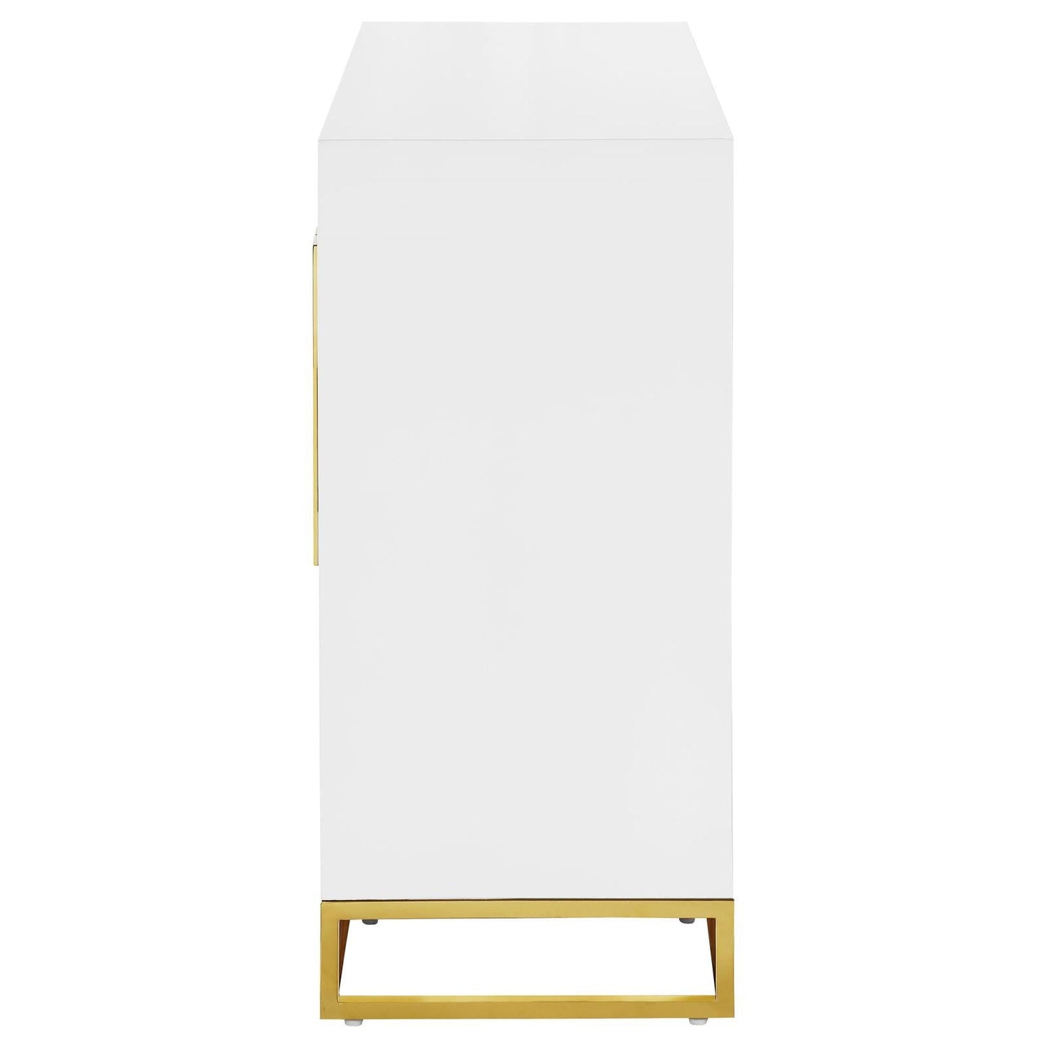 Elsa White/Gold 2-Door Accent Cabinet with Adjustable Shelves - 959594 - Bien Home Furniture & Electronics