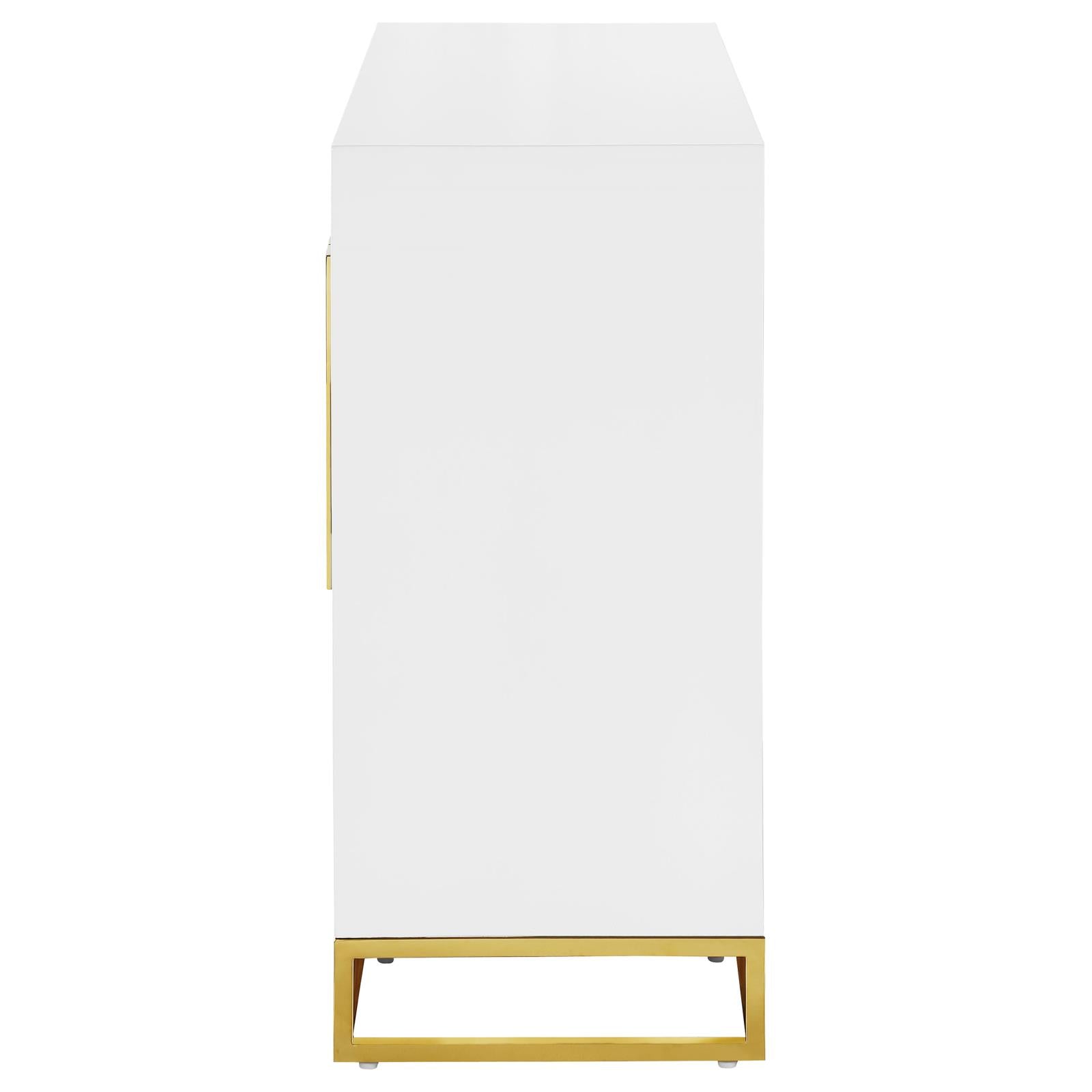 Elsa White/Gold 2-Door Accent Cabinet with Adjustable Shelves - 959594 - Bien Home Furniture & Electronics