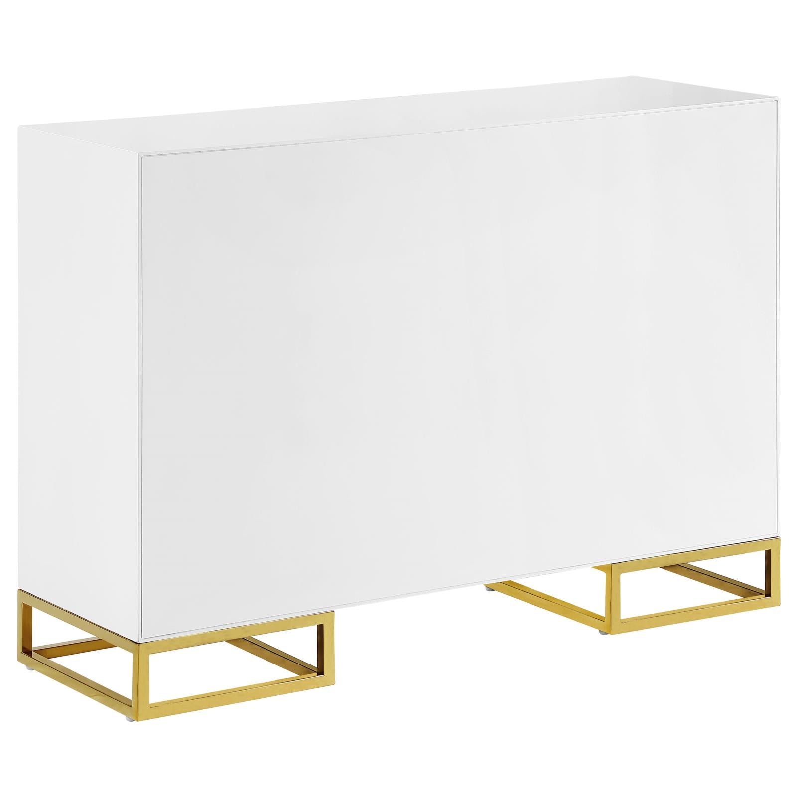 Elsa White/Gold 2-Door Accent Cabinet with Adjustable Shelves - 959594 - Bien Home Furniture &amp; Electronics