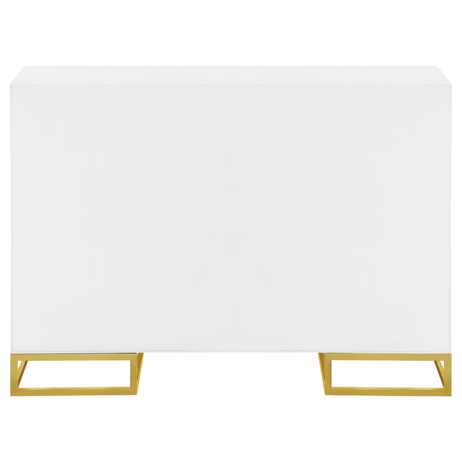 Elsa White/Gold 2-Door Accent Cabinet with Adjustable Shelves - 959594 - Bien Home Furniture &amp; Electronics