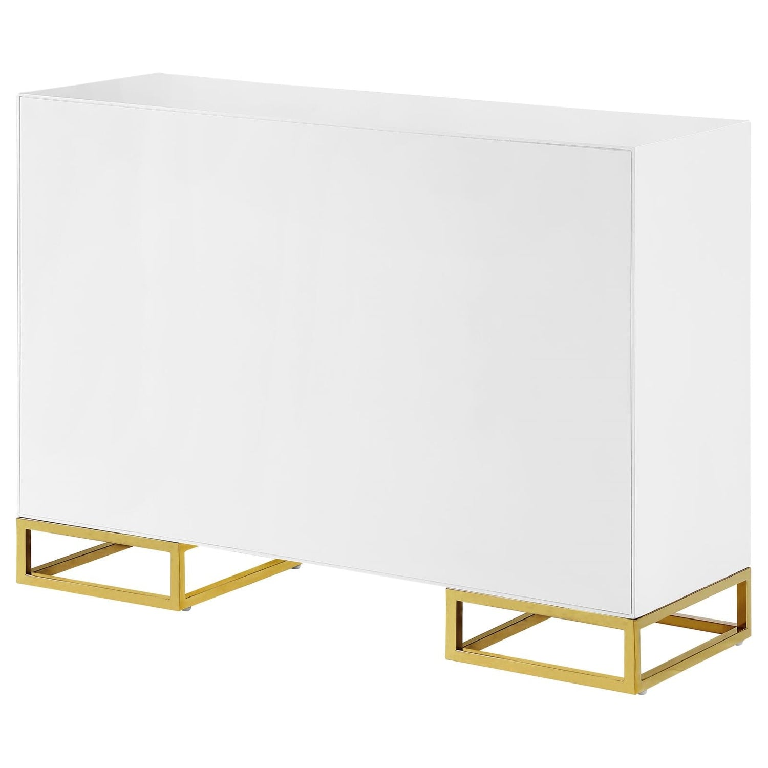 Elsa White/Gold 2-Door Accent Cabinet with Adjustable Shelves - 959594 - Bien Home Furniture & Electronics