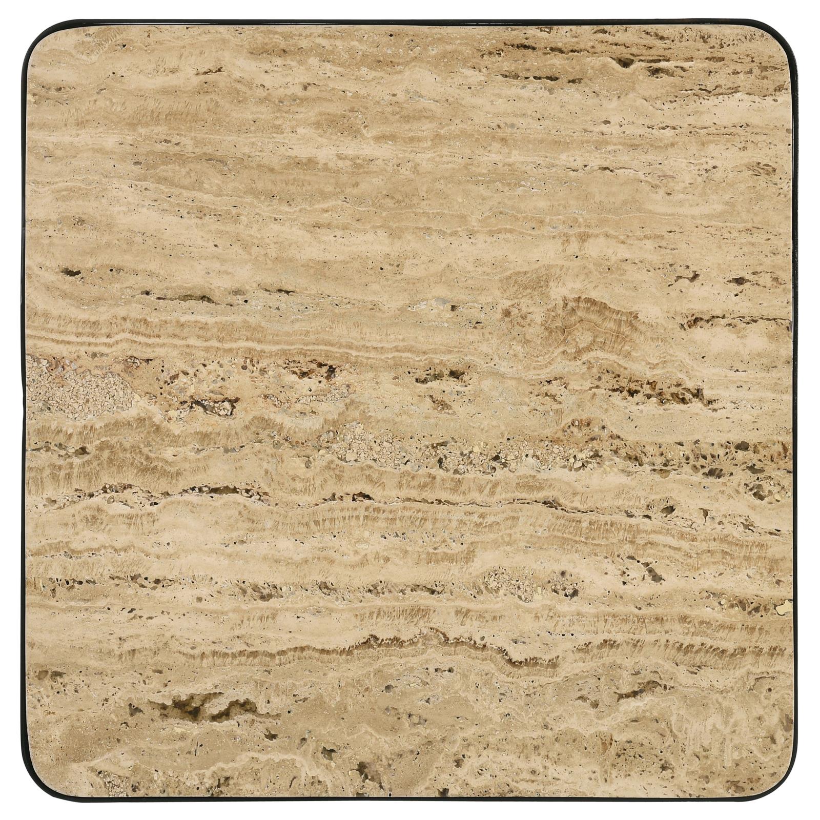 Elyna Travertine/Black Square Accent Table - 935855 - Bien Home Furniture & Electronics