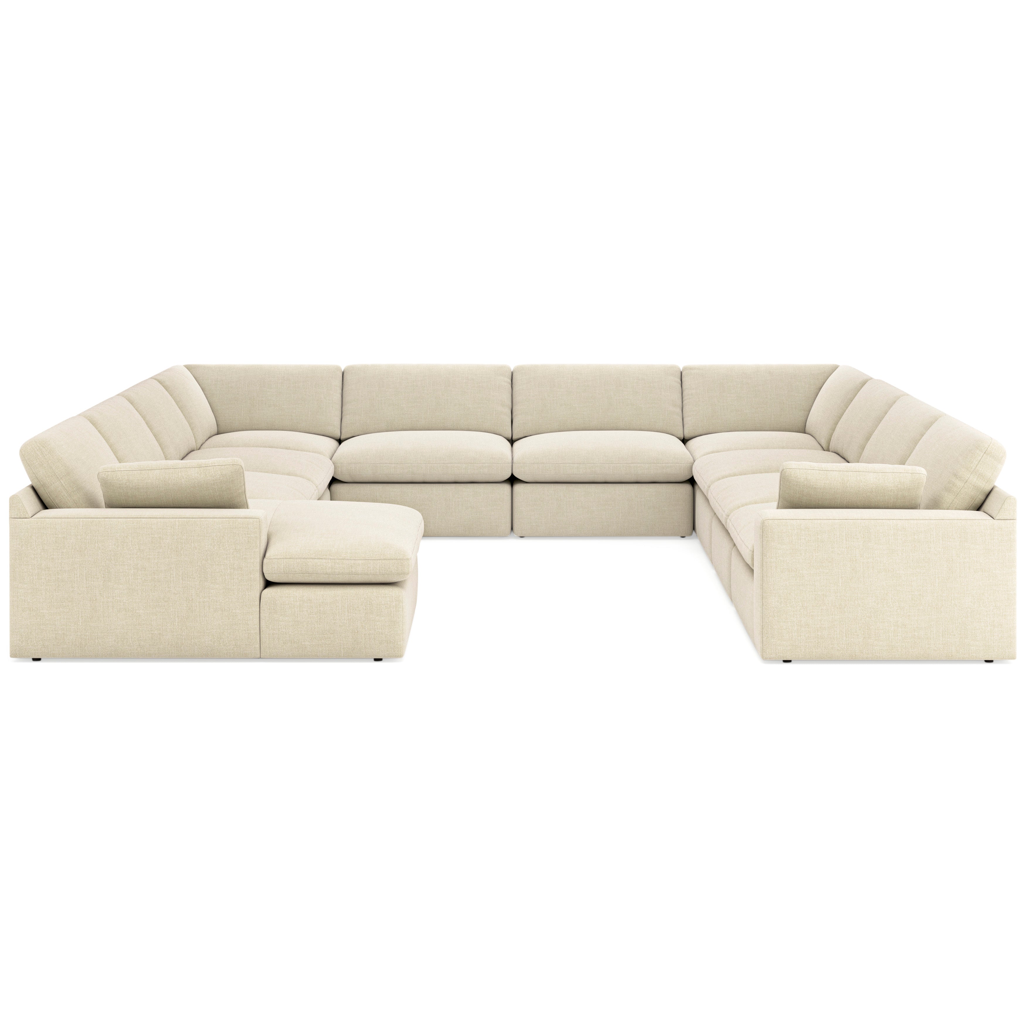 Elyza Linen 10-Piece LAF Chaise Sectional - SET | 1000616 | 1000665 | 1000677 | 1000677 | 1000646 | 1000646 | 1000646 | 1000646 | 1000646 | 1000646 - Bien Home Furniture & Electronics