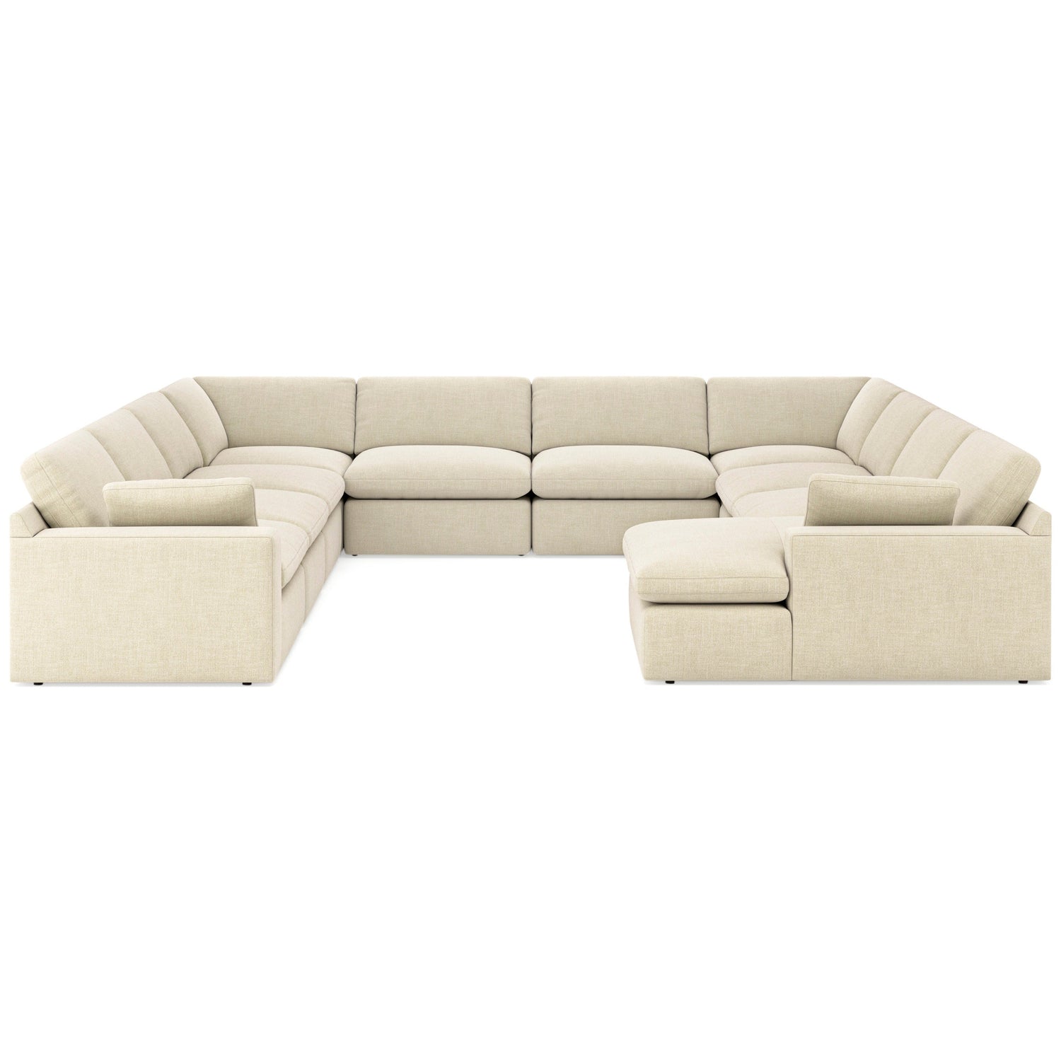 Elyza Linen 10-Piece RAF Chaise Sectional - SET | 1000617 | 1000664 | 1000677 | 1000677 | 1000646 | 1000646 | 1000646 | 1000646 | 1000646 | 1000646 - Bien Home Furniture & Electronics