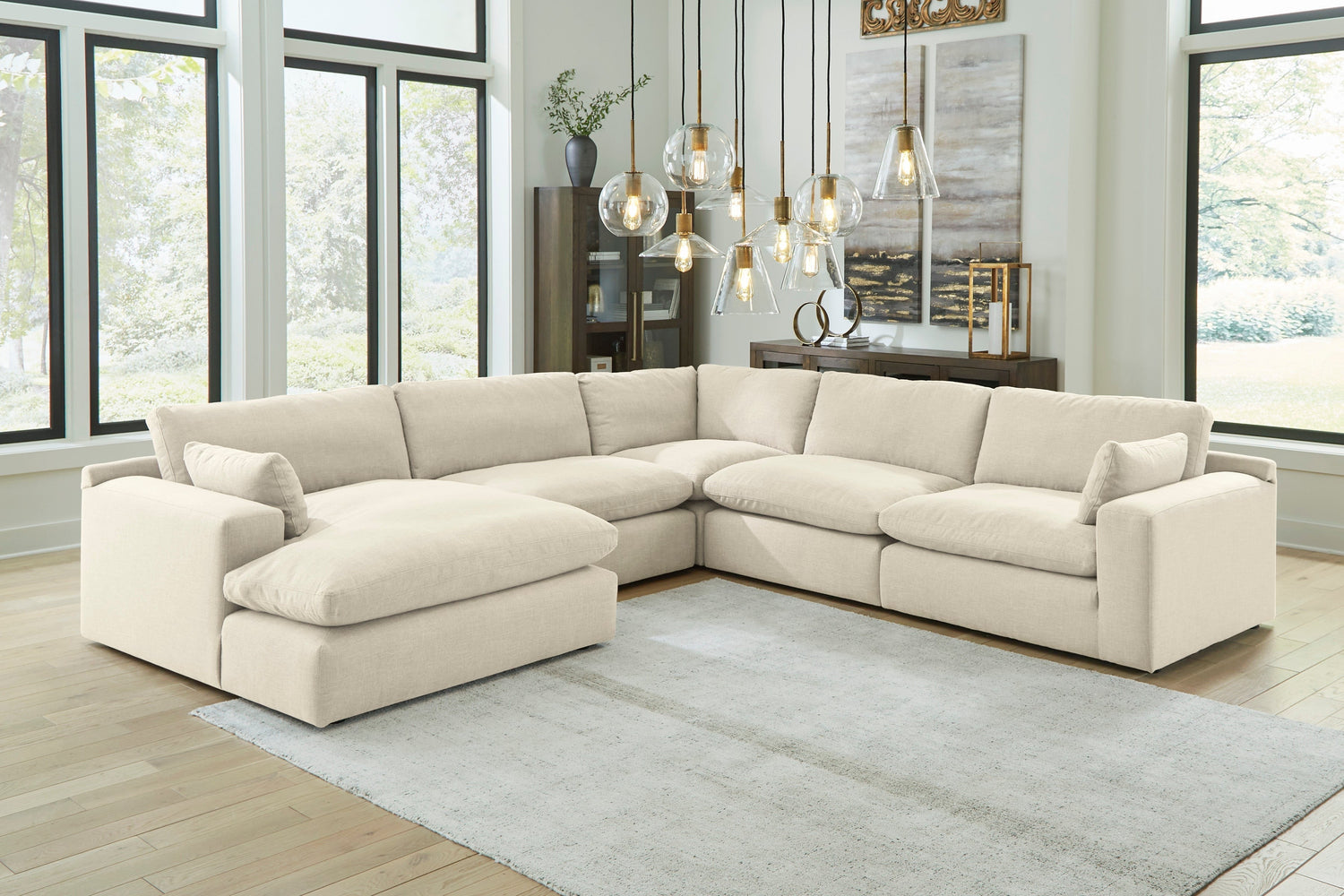 Elyza Linen 5-Piece LAF Sectional - SET | 1000616 | 1000665 | 1000677 | 1000646(2) | 1000608 - Bien Home Furniture & Electronics