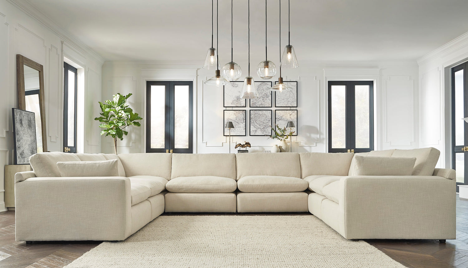 Elyza Linen 8-Piece Sectional - SET | 1000664 | 1000665 | 1000677(2) | 1000646(4) - Bien Home Furniture & Electronics