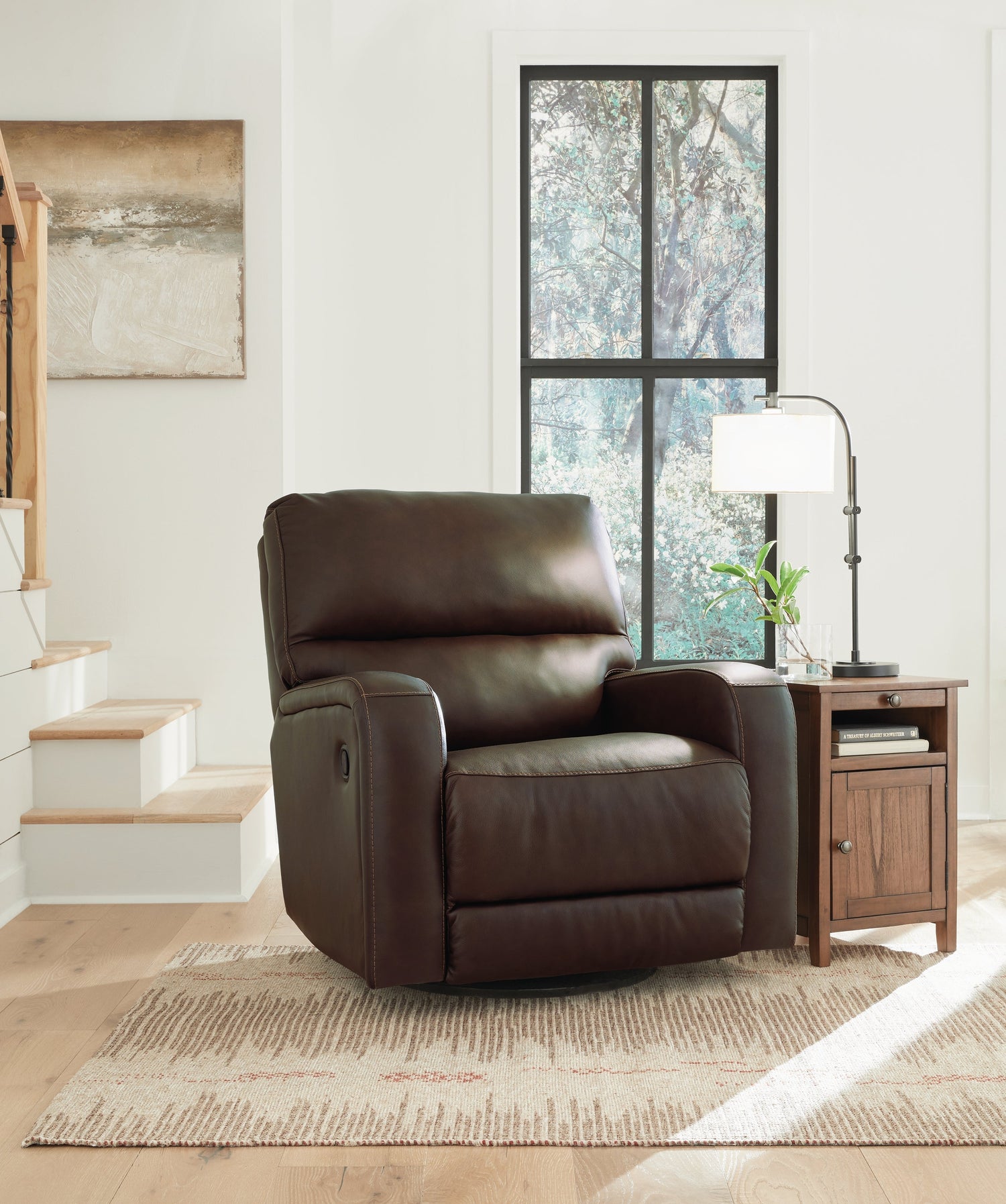 Emberla Coffee Swivel Glider Recliner - U4480561 - Bien Home Furniture & Electronics