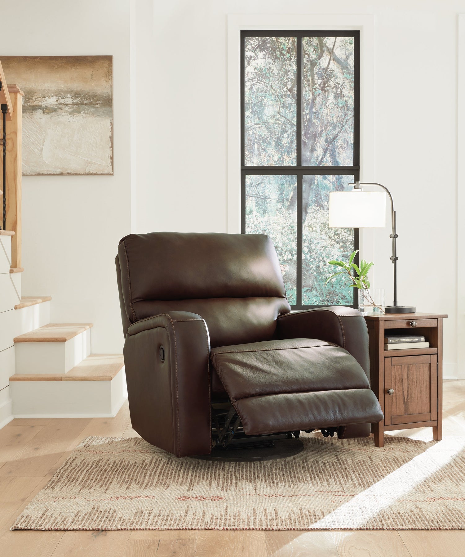 Emberla Coffee Swivel Glider Recliner - U4480561 - Bien Home Furniture & Electronics
