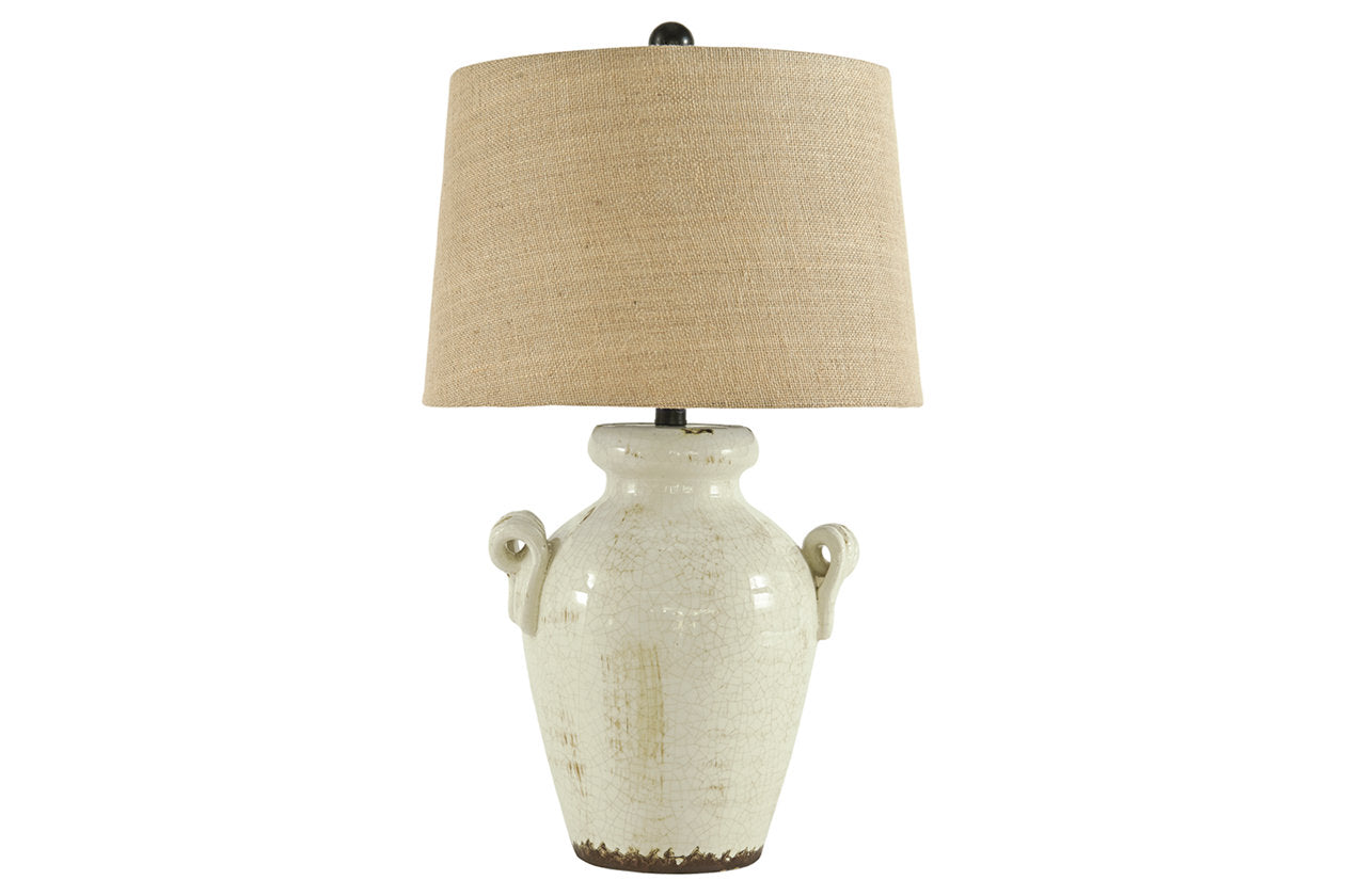 Emelda Cream Table Lamp - L100664 - Bien Home Furniture & Electronics