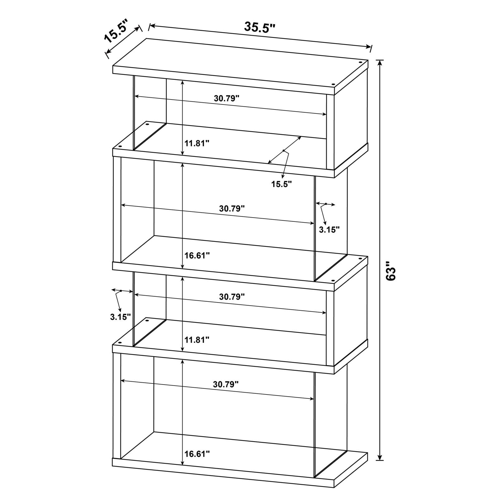 Emelle 4-Shelf Bookcase with Glass Panels - 802340 - Bien Home Furniture &amp; Electronics