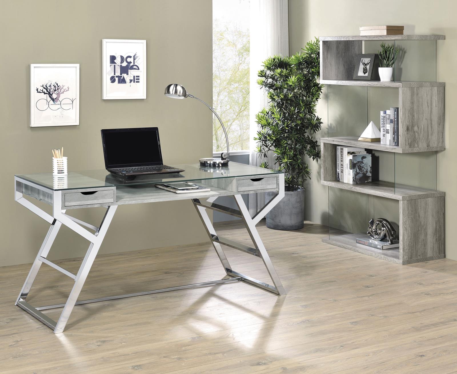 Emelle 4-Shelf Bookcase with Glass Panels - 802340 - Bien Home Furniture & Electronics