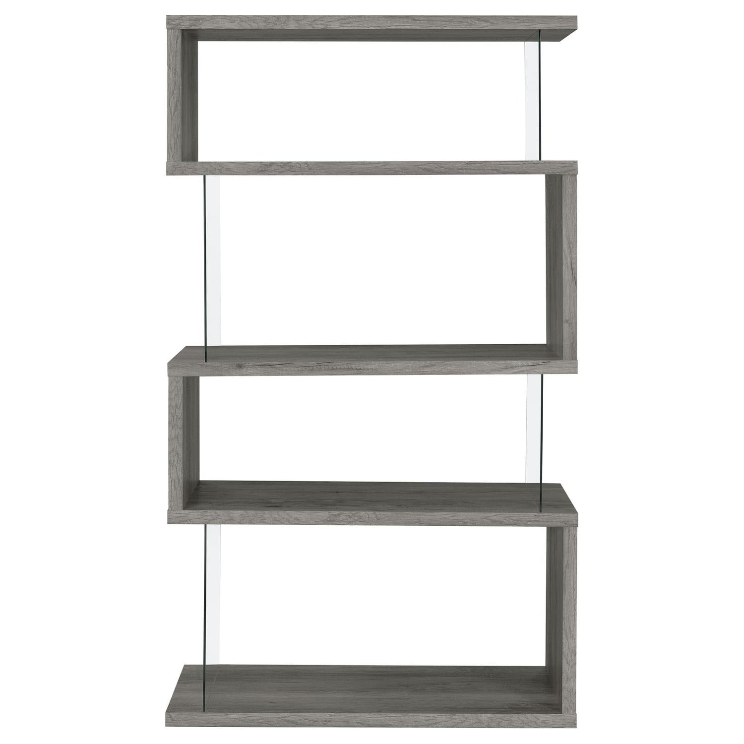 Emelle 4-Shelf Bookcase with Glass Panels - 802340 - Bien Home Furniture & Electronics