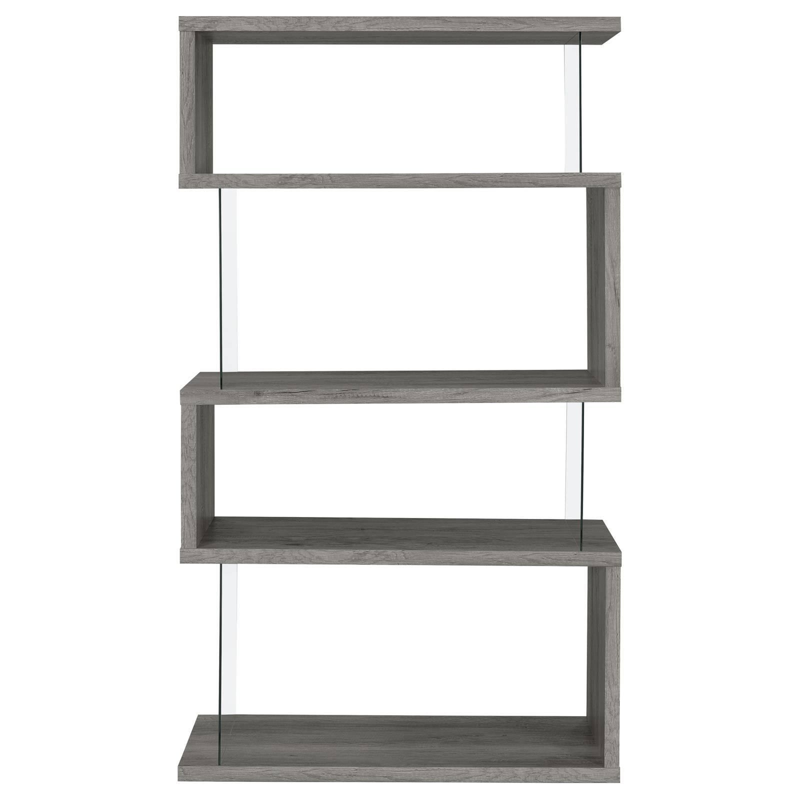 Emelle 4-Shelf Bookcase with Glass Panels - 802340 - Bien Home Furniture &amp; Electronics