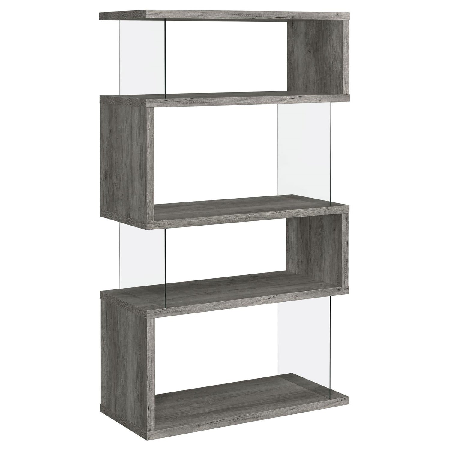 Emelle 4-Shelf Bookcase with Glass Panels - 802340 - Bien Home Furniture & Electronics