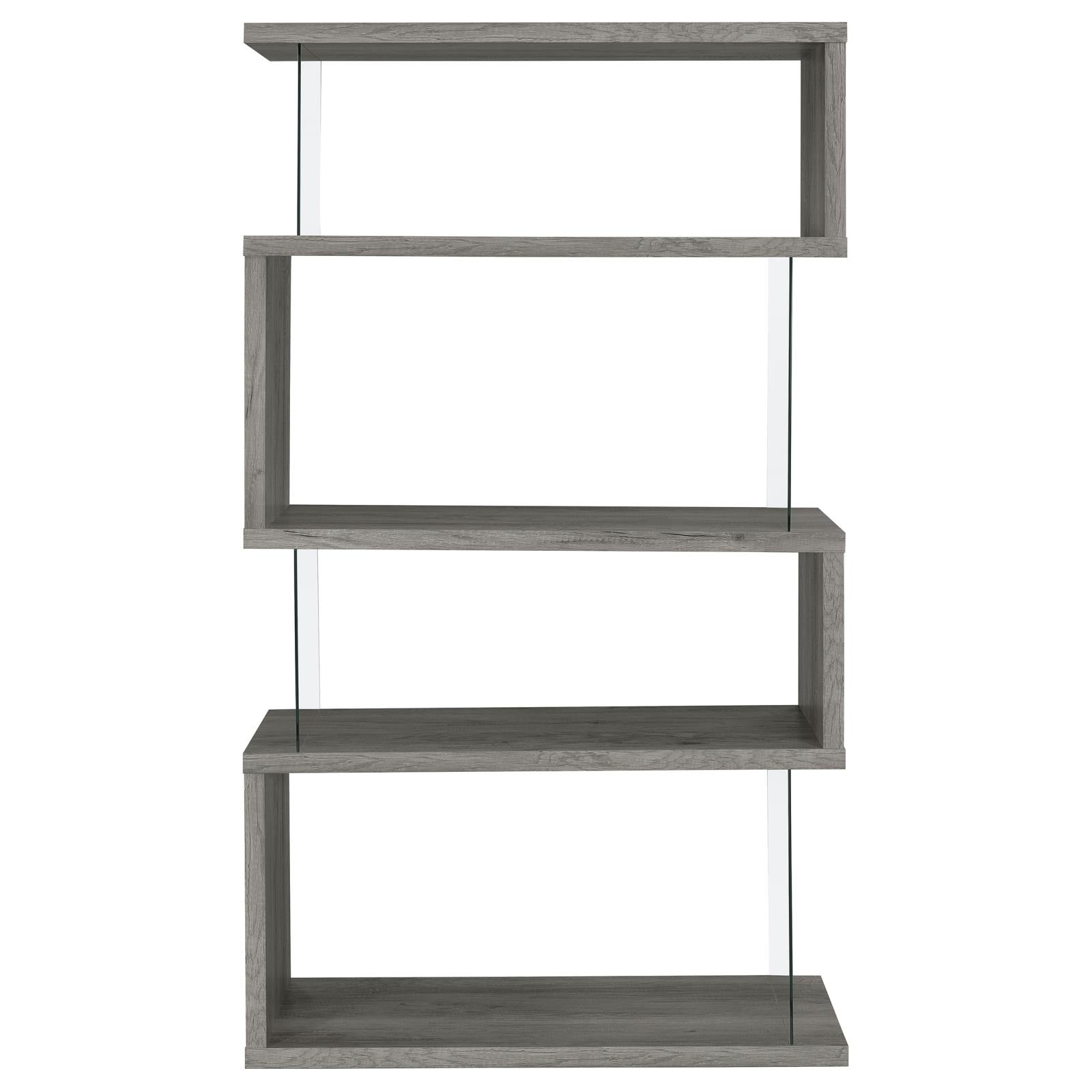 Emelle 4-Shelf Bookcase with Glass Panels - 802340 - Bien Home Furniture &amp; Electronics