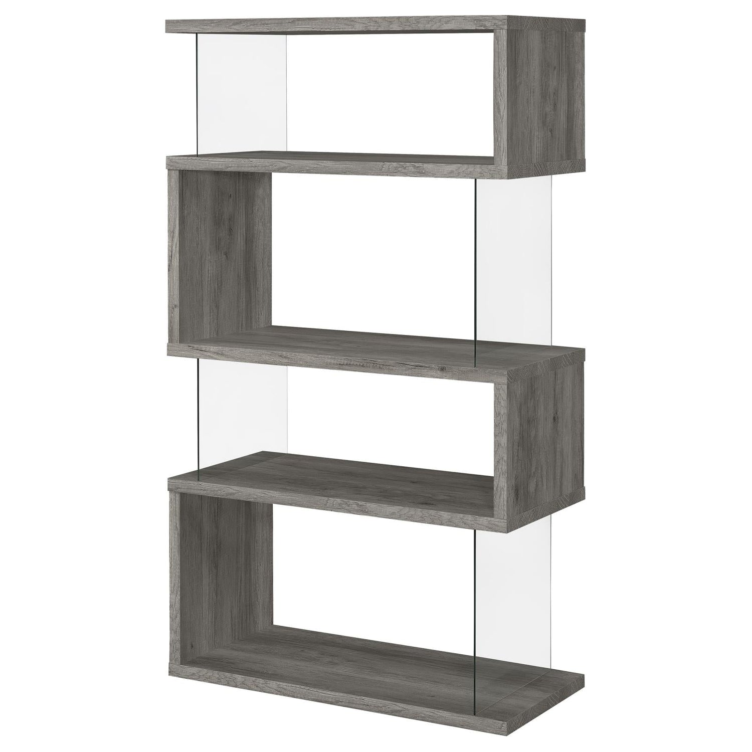 Emelle 4-Shelf Bookcase with Glass Panels - 802340 - Bien Home Furniture & Electronics