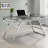Emelle Gray Driftwood/Chrome 2-Drawer Glass Top Writing Desk - 882116 - Bien Home Furniture & Electronics
