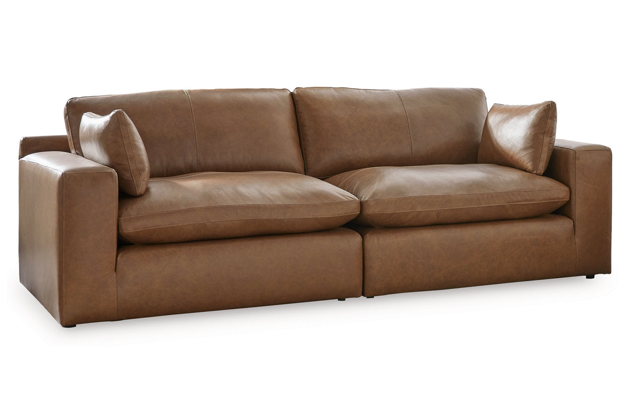 Emilia Caramel Leather 2-Piece Loveseat - SET | 3090164 | 3090165 - Bien Home Furniture &amp; Electronics