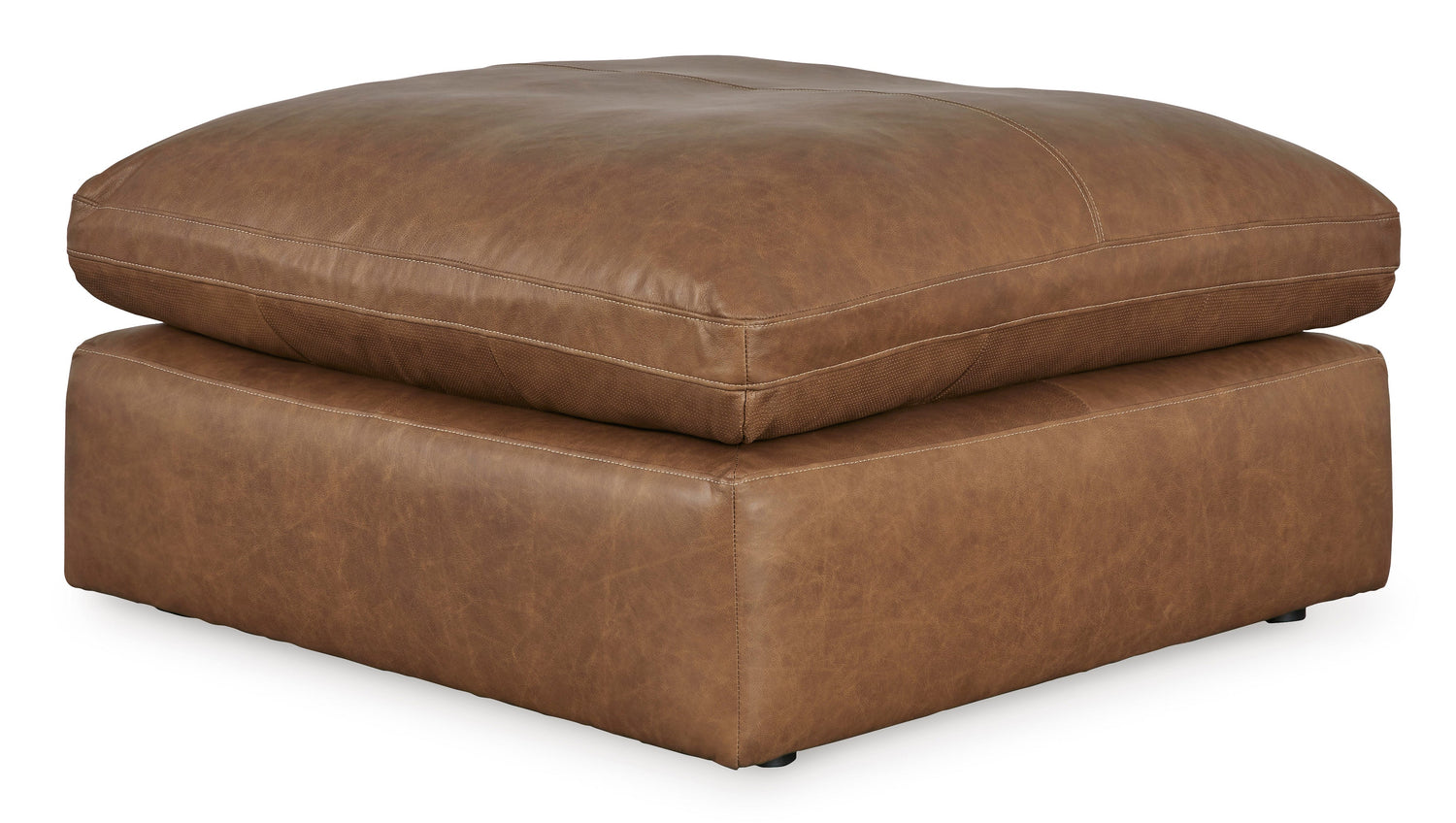 Emilia Caramel Leather 3-Piece Sectional with Ottoman - SET | 3090164 | 3090165 | 3090108 - Bien Home Furniture & Electronics
