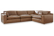 Emilia Caramel Leather 4-Piece Sectional - SET | 3090164 | 3090165 | 3090146 | 3090177 - Bien Home Furniture & Electronics