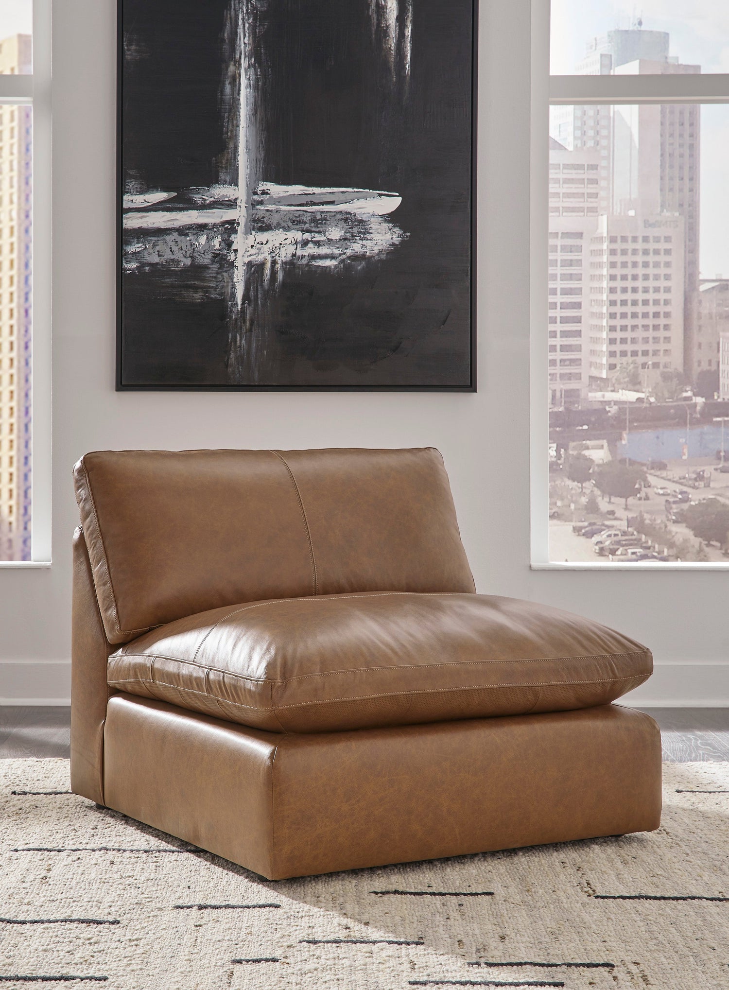 Emilia Caramel Leather 4-Piece Sectional - SET | 3090164 | 3090165 | 3090146 | 3090177 - Bien Home Furniture & Electronics