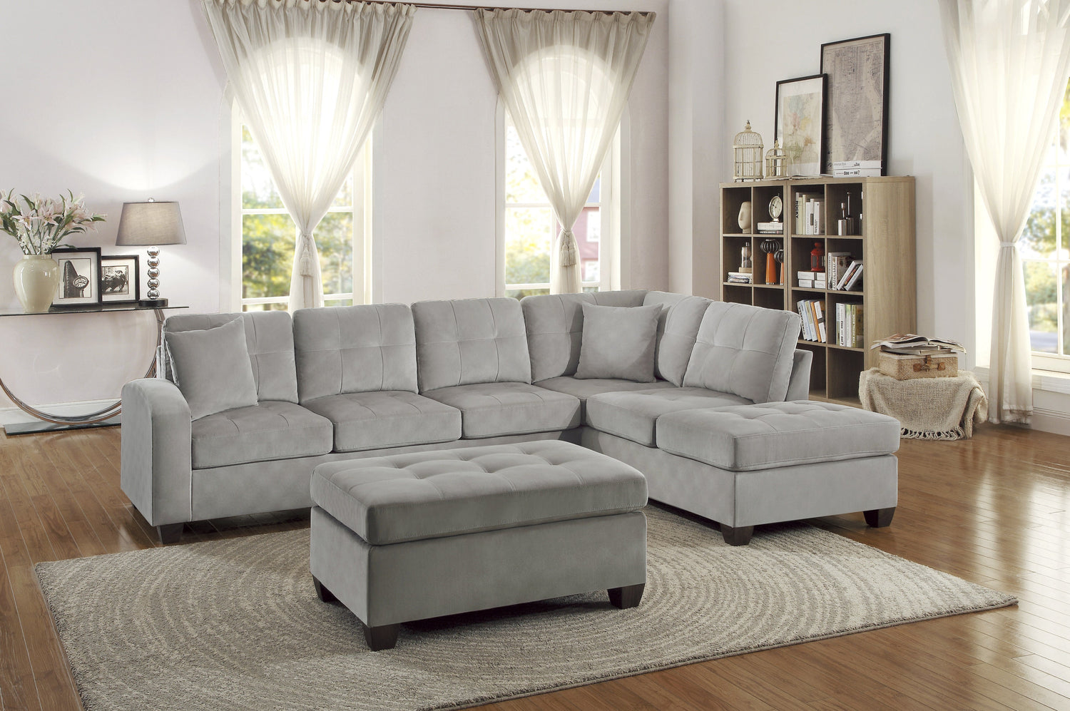 Emilio Taupe Reversible Sectional - SET | 8367TP-3 | 8367TP-5 - Bien Home Furniture & Electronics