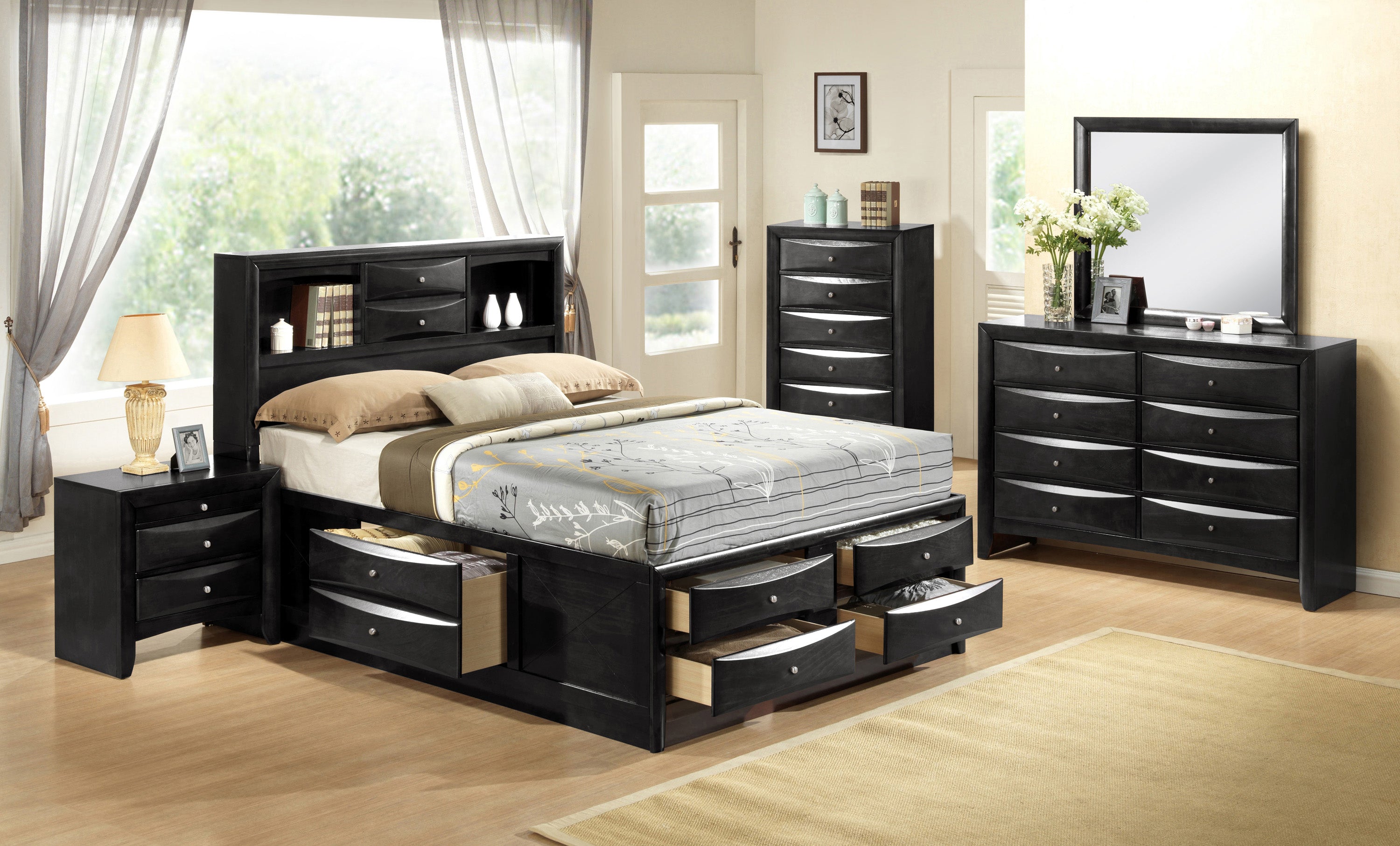 Emily Black Dresser - B4280-1 - Bien Home Furniture &amp; Electronics