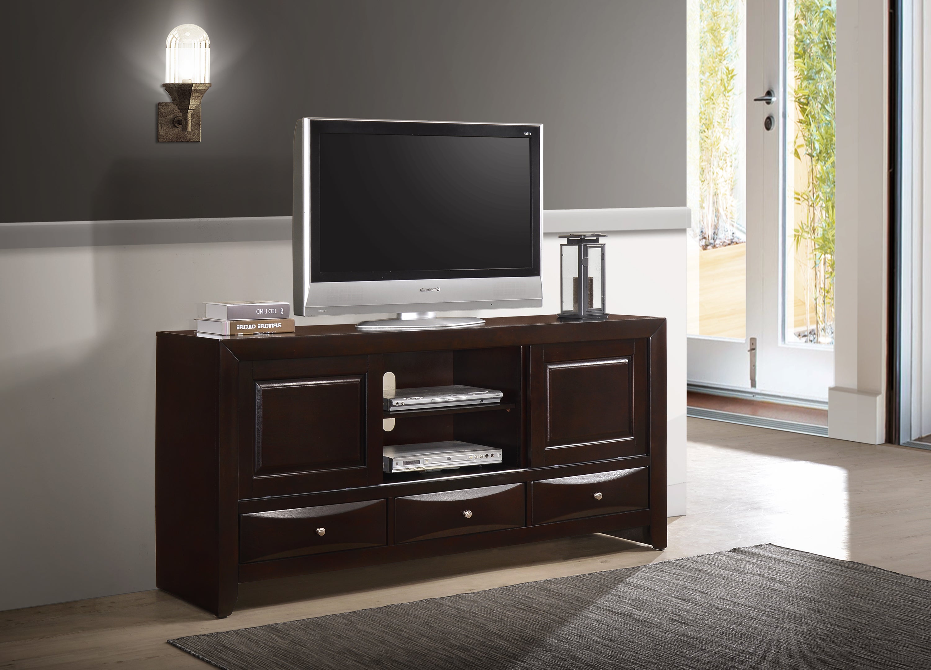 Emily Dark Cherry 68" TV Stand - B4260-7 - Bien Home Furniture & Electronics
