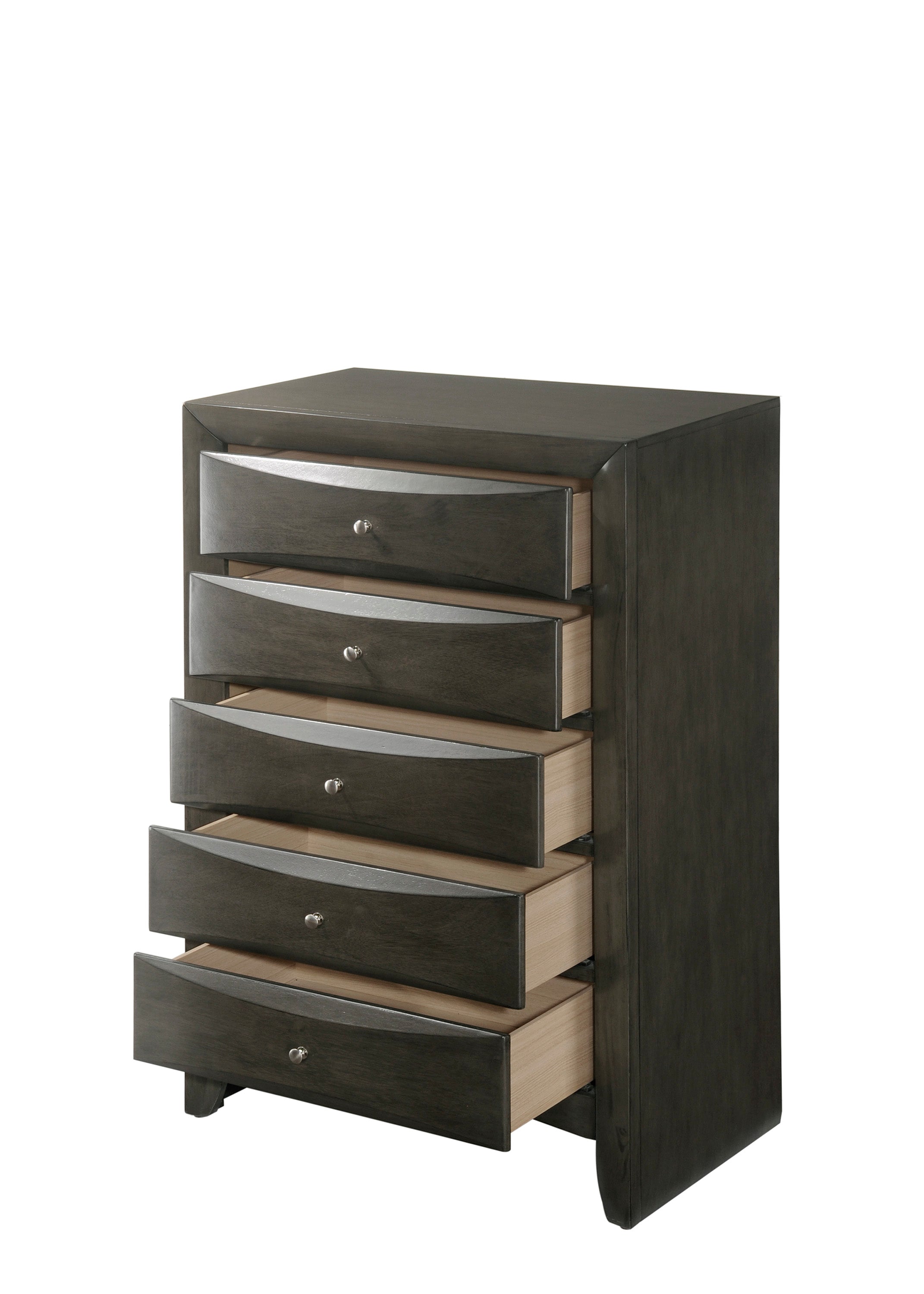 Emily Gray Storage Platform Bedroom Set - SET | B4275-Q-HBFB | B4275-Q-DRW-L | B4275-Q-DRW-R | B4275-Q-RAIL | B4270-2 | B4270-4 - Bien Home Furniture & Electronics