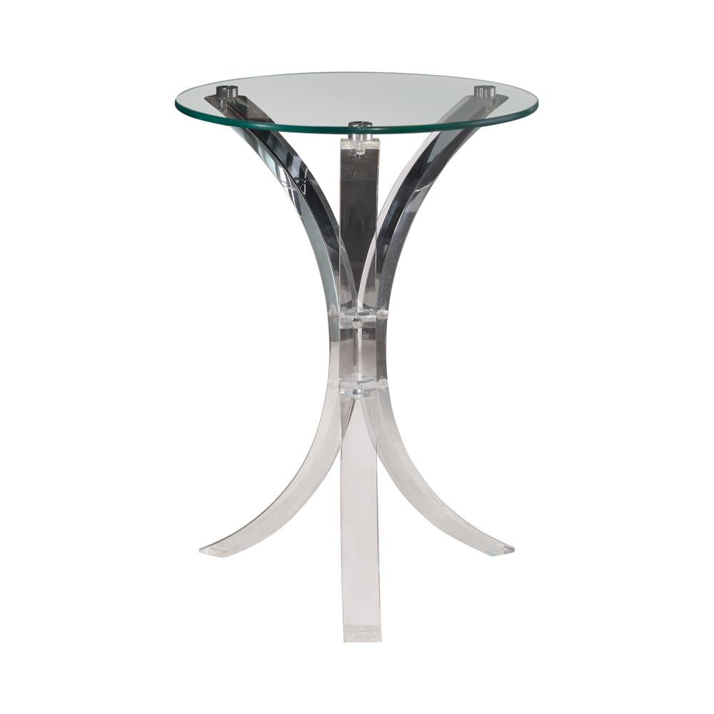 Emmett Clear Round Accent Table - 900490 - Bien Home Furniture & Electronics