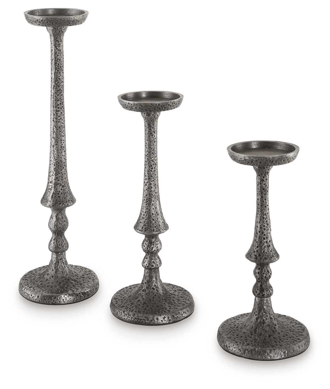 Eravell Pewter Finish Candle Holder, Set of 3 - A2000584 - Bien Home Furniture & Electronics